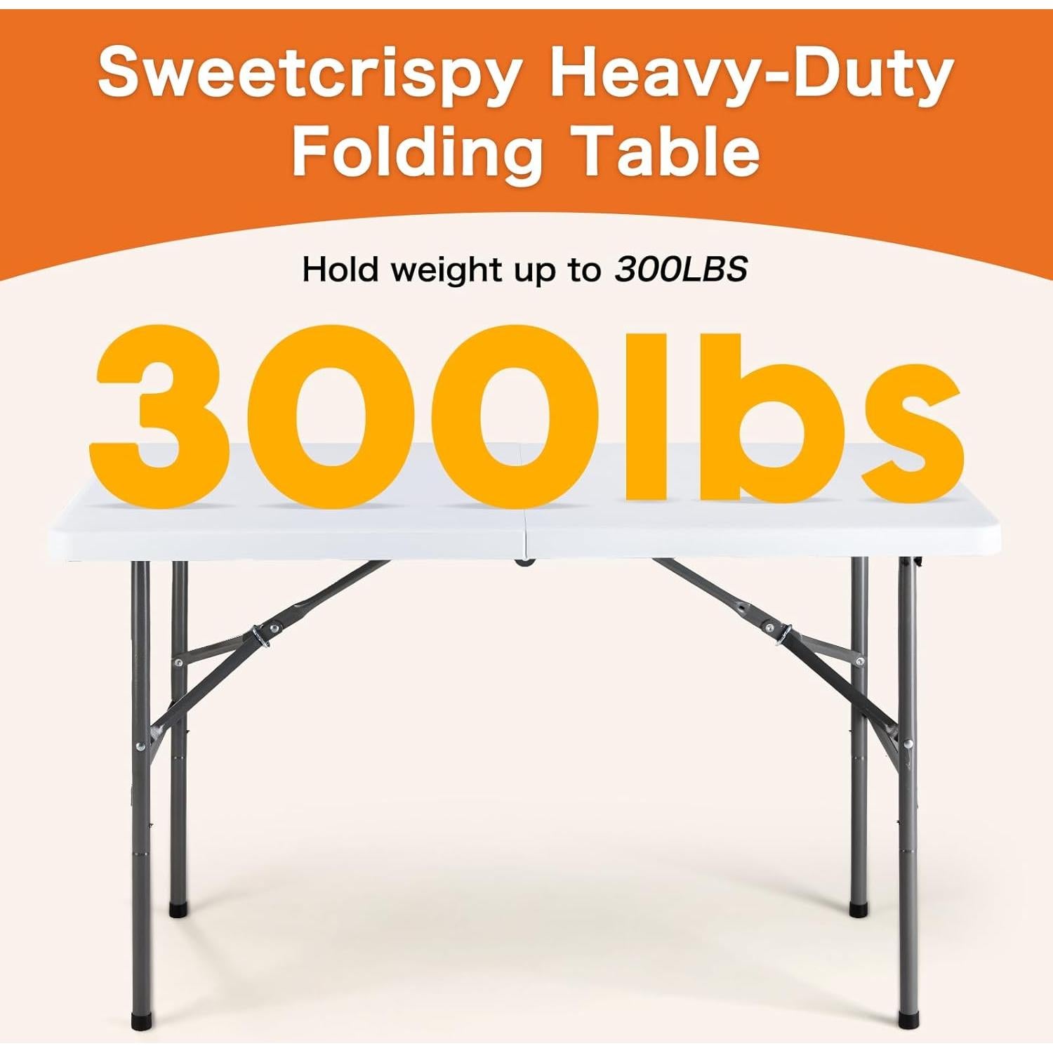 Mesa Plegable Sweetcrispy 1.22m Blanca para Camping y Picnic