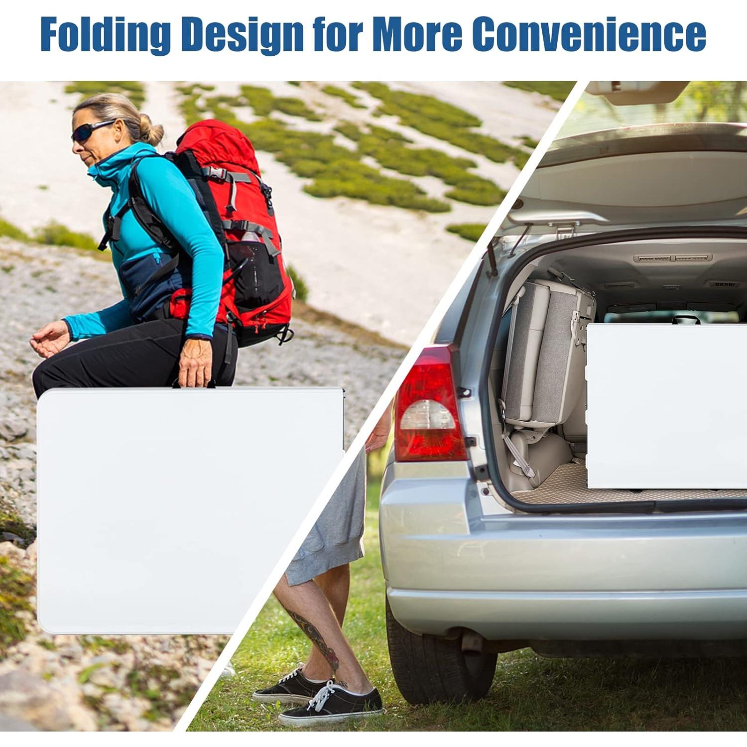 Mesa de Picnic Plegable Giantex 180x74 cm Blanca para Camping