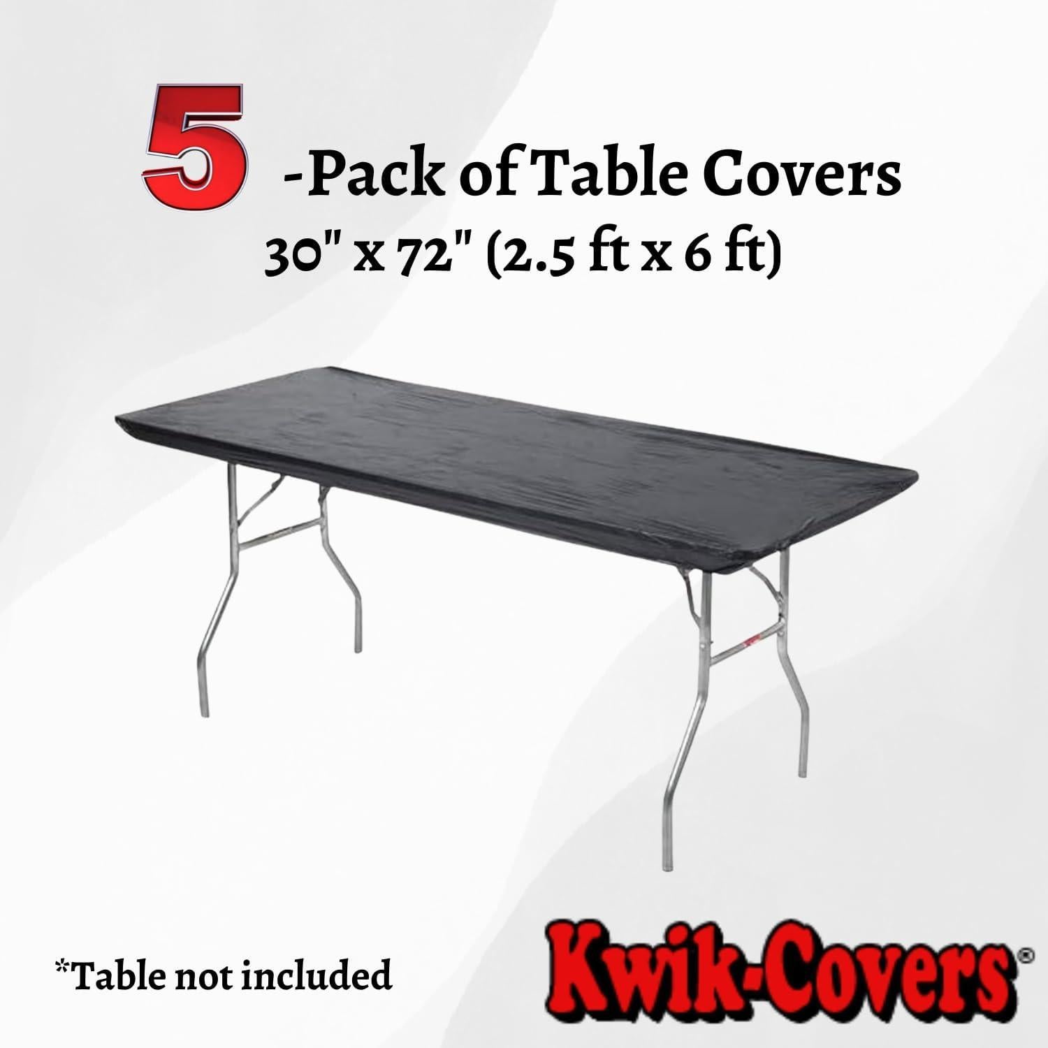 Cubiertas de Mesa Rectangulares Kwik-Covers 5 Pzas 182x72 cm Negro
