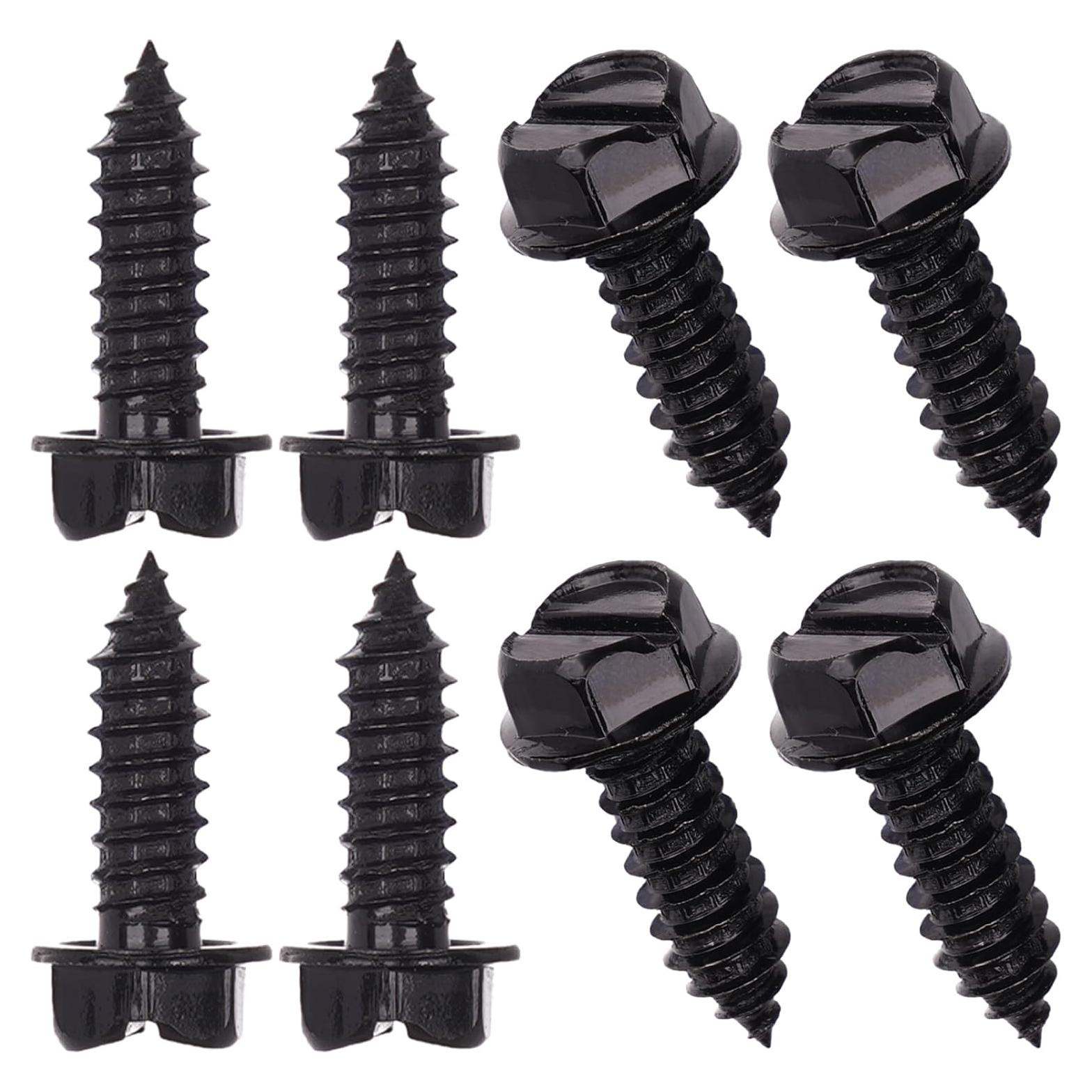 Tornillos Ecológicos Negros Jinteng para Placas de Licencia - 8 Pcs