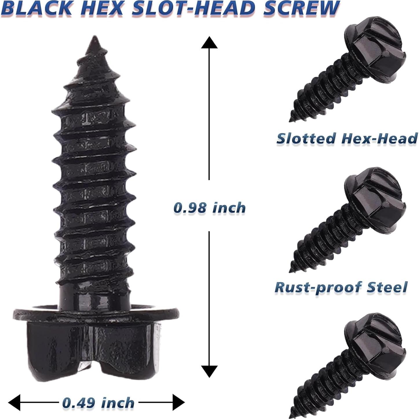 Tornillos Ecológicos Negros Jinteng para Placas de Licencia - 8 Pcs