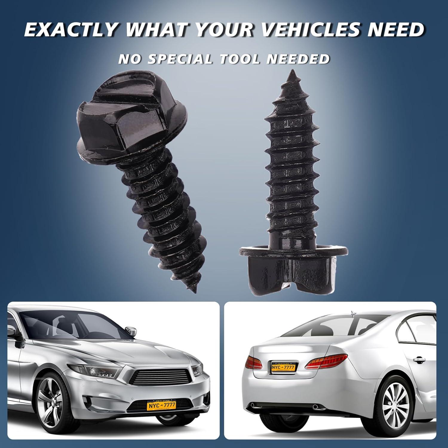 Tornillos Ecológicos Negros Jinteng para Placas de Licencia - 8 Pcs