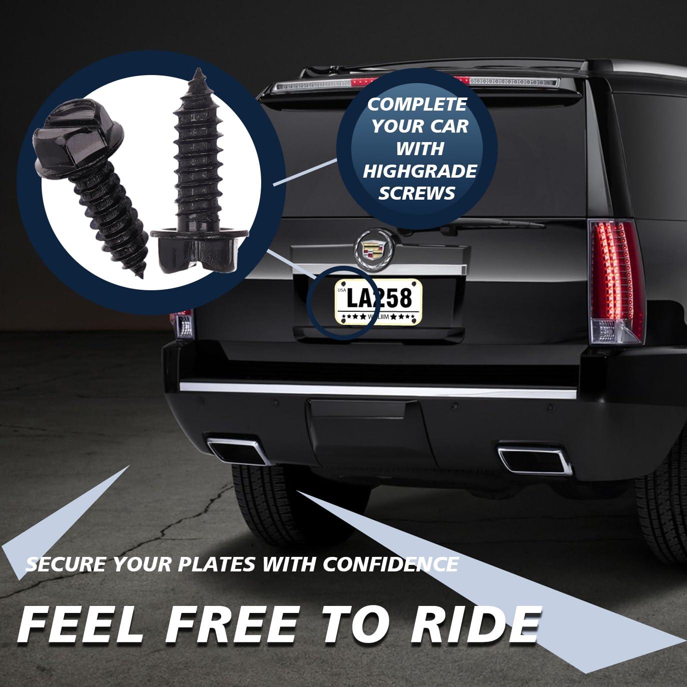 Tornillos Ecológicos Negros Jinteng para Placas de Licencia - 8 Pcs