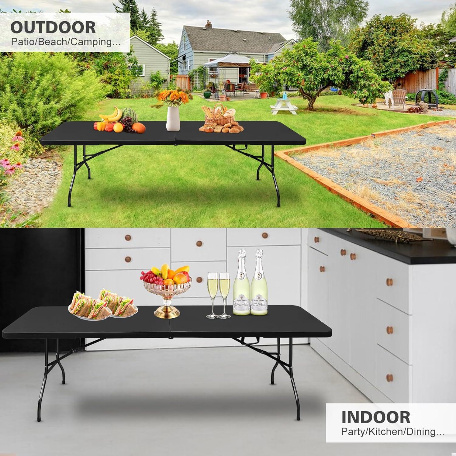 Mesa Plegable MIIUDGIG 2.4m Negra Alta Resistencia para Exterior