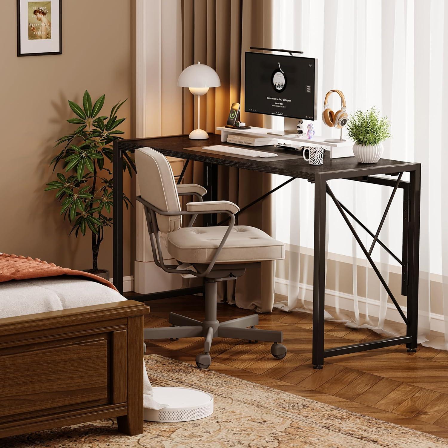 Escritorio Plegable Homeiju 100x40 cm Negro para Oficina y Estudio