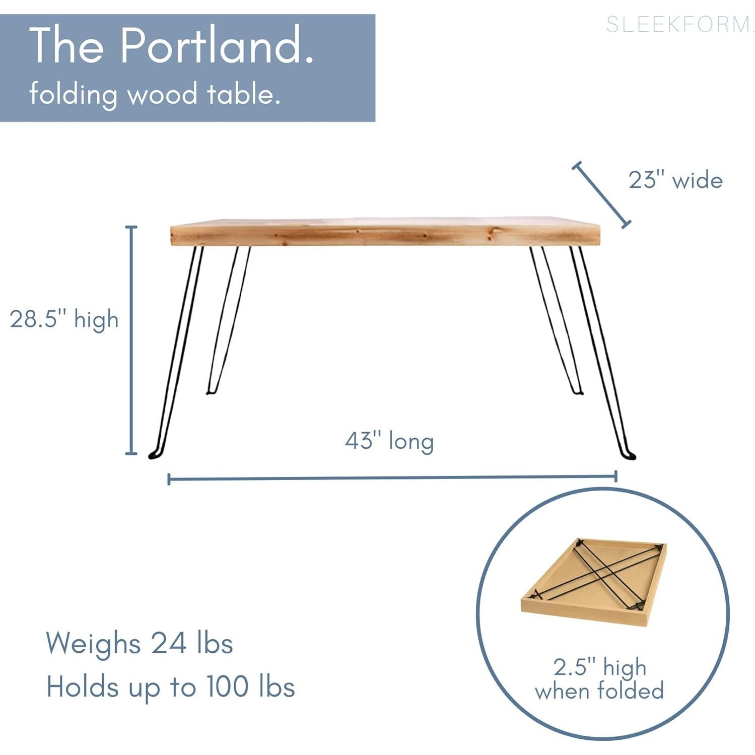 Mesa Plegable Sleekform de Madera Abeto 109.9x56.5 cm