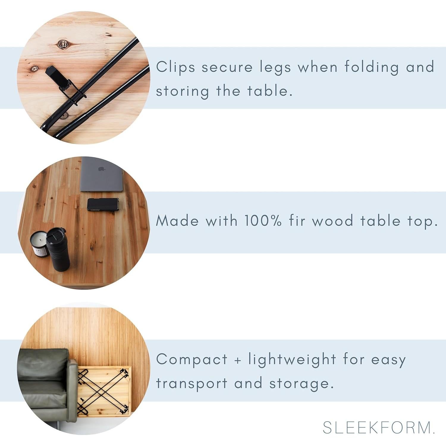 Mesa Plegable Sleekform de Madera Abeto 109.9x56.5 cm