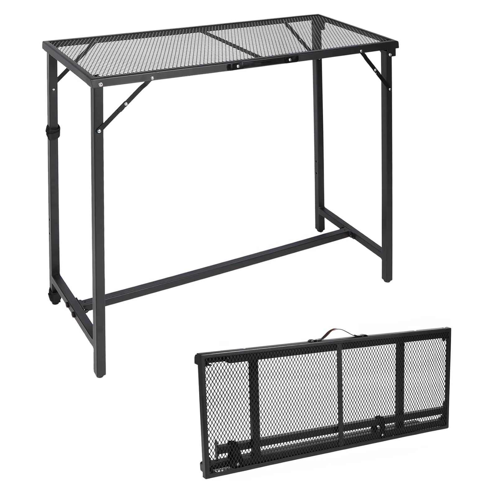 Mesa de Bar Plegable REDCAMP 99 cm Negra para Exterior e Interior