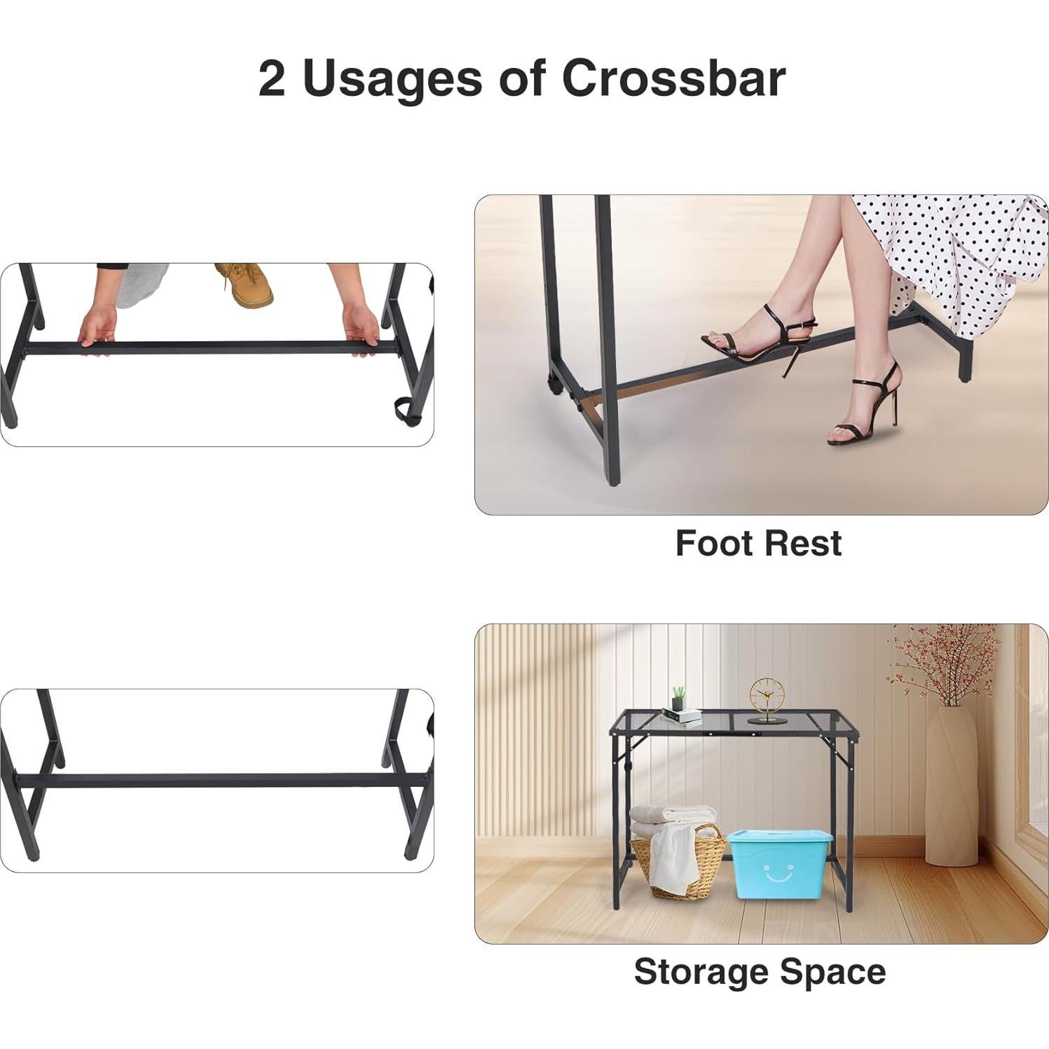 Mesa de Bar Plegable REDCAMP 99 cm Negra para Exterior e Interior