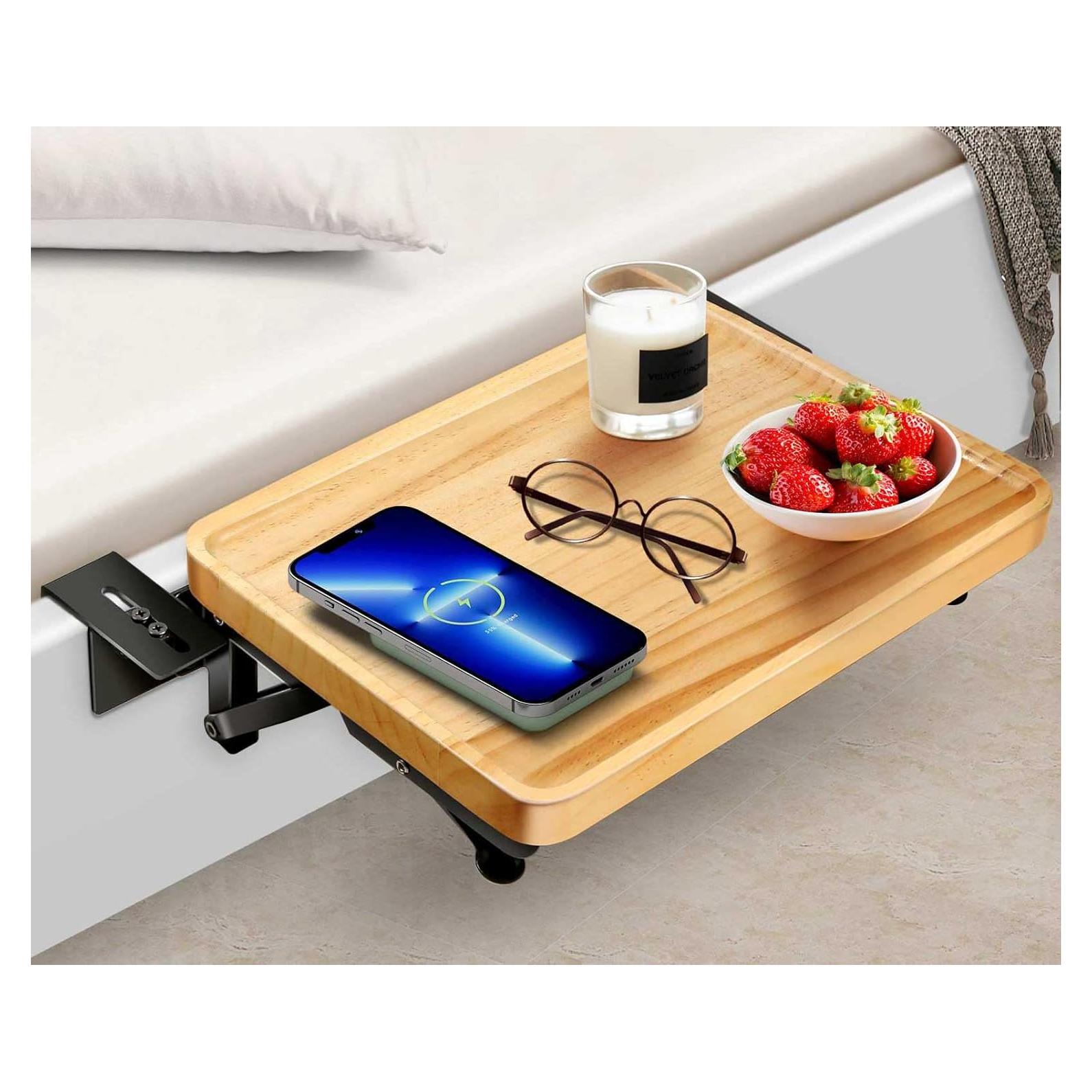 Estante Lateral Plegable SKMYL de Madera y Acero Inoxidable