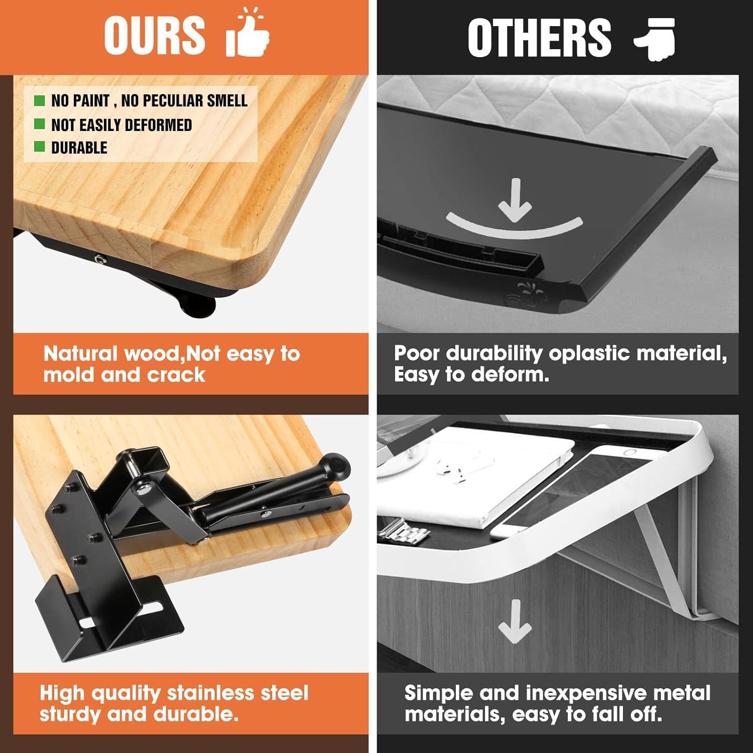 Estante Lateral Plegable SKMYL de Madera y Acero Inoxidable