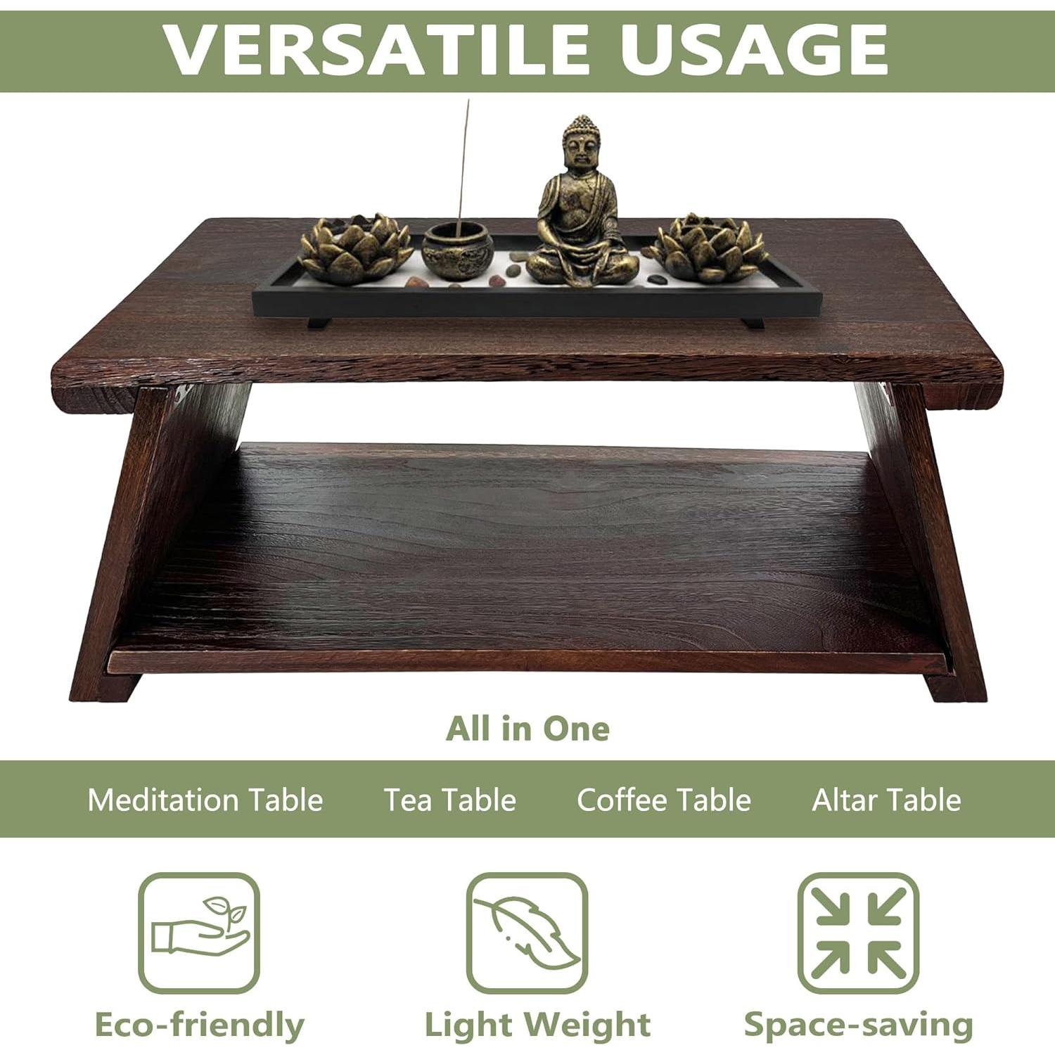 Mesa de Meditación Plegable Koretech de Paulownia 34x58cm