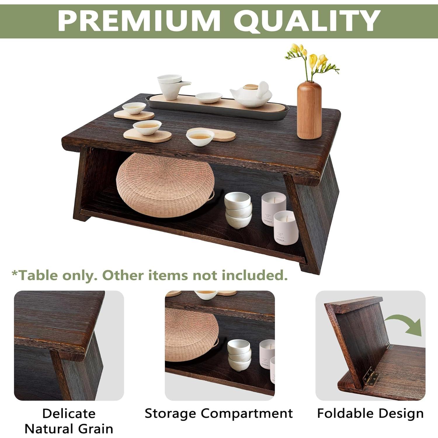 Mesa de Meditación Plegable Koretech de Paulownia 34x58cm