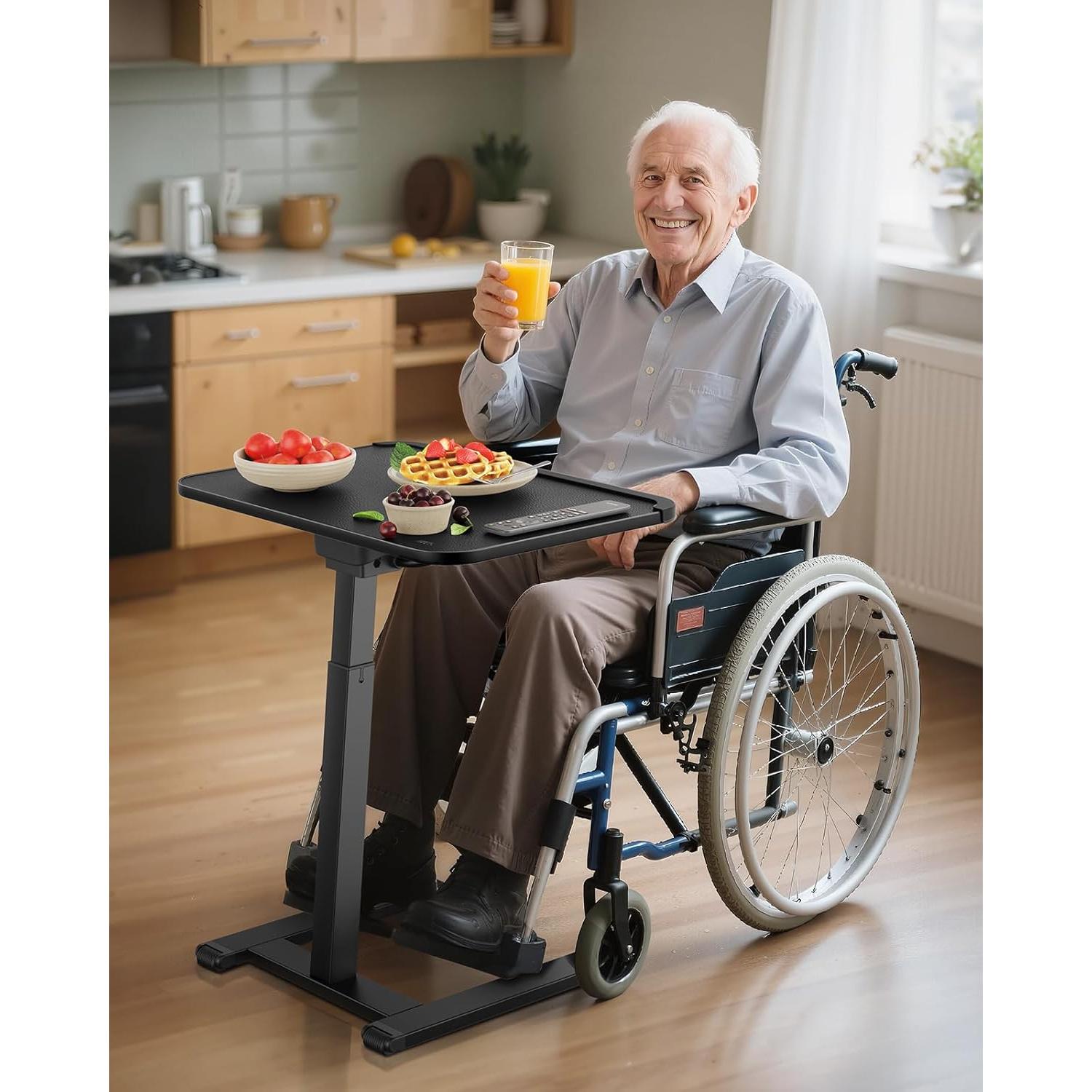 Mesa de bandeja de TV móvil SAIJI F1, ajustable y plegable