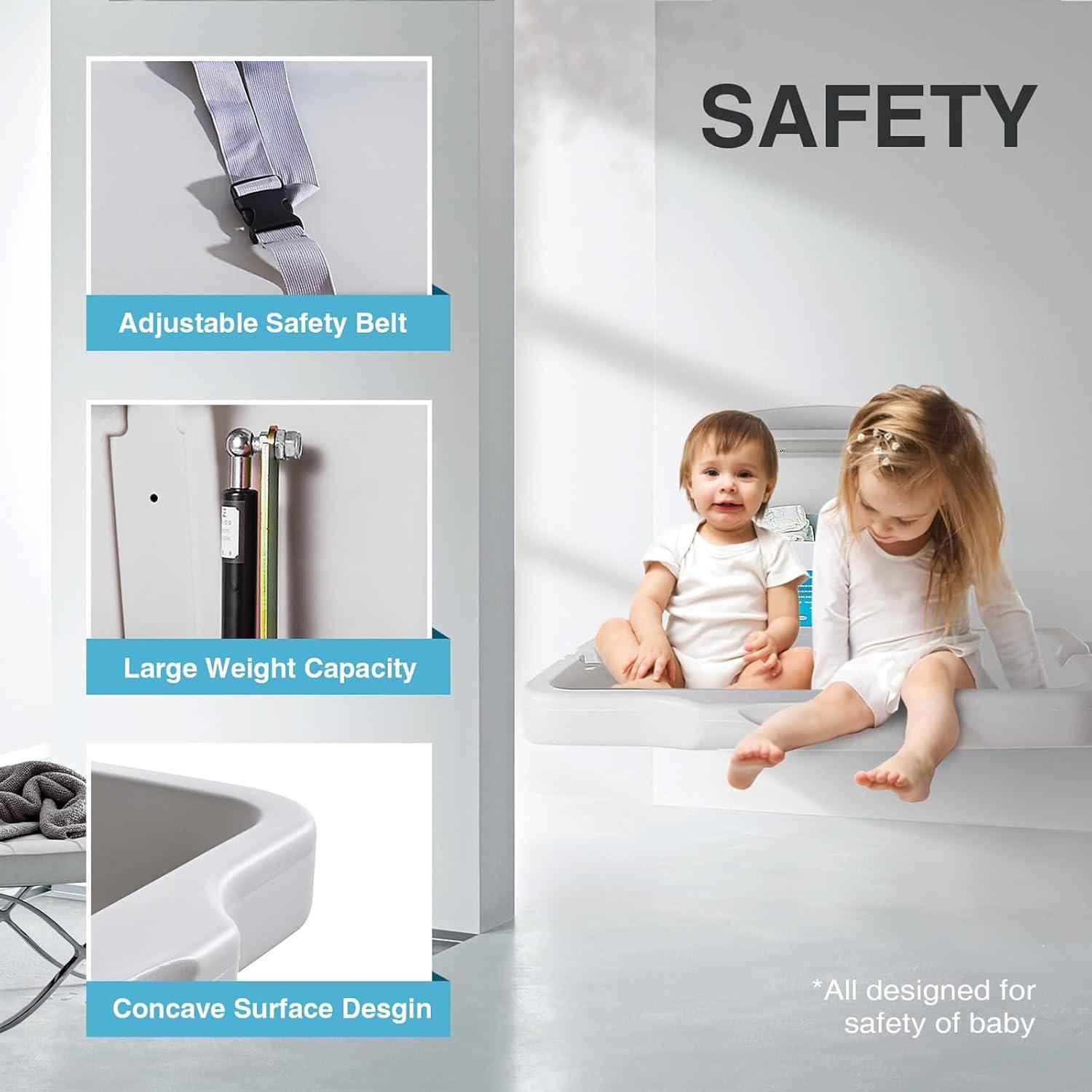 Estación de Cambio de Bebé Ksitex Plegable Montada en Pared HDPE