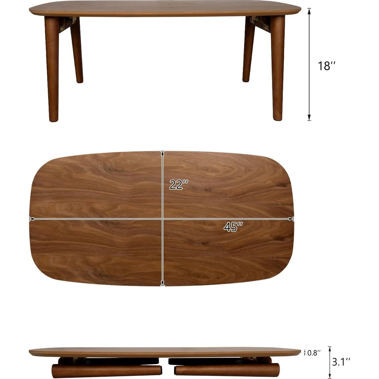 Mesa de café plegable Tacomany Nuez 114.3x55.9x45.7 cm