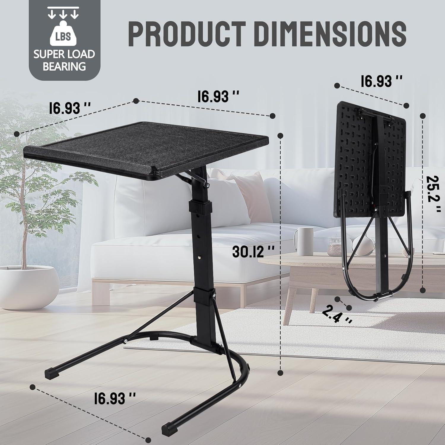 Mesa de TV Plegable Gocamptoo Ajustable 43x76.5cm Negra