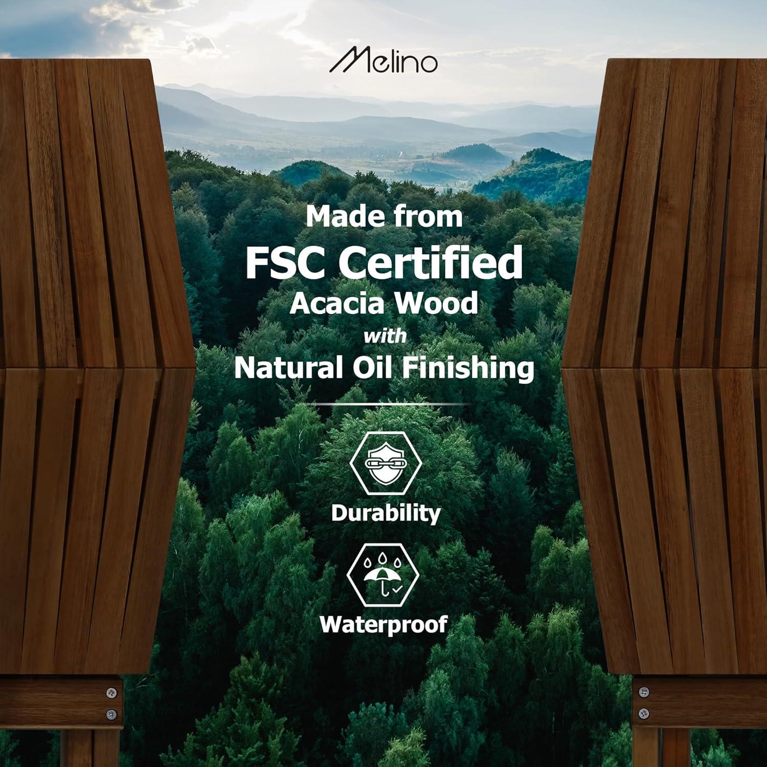 Mesa Plegable de Madera de Acacia Melino - 45x40 cm