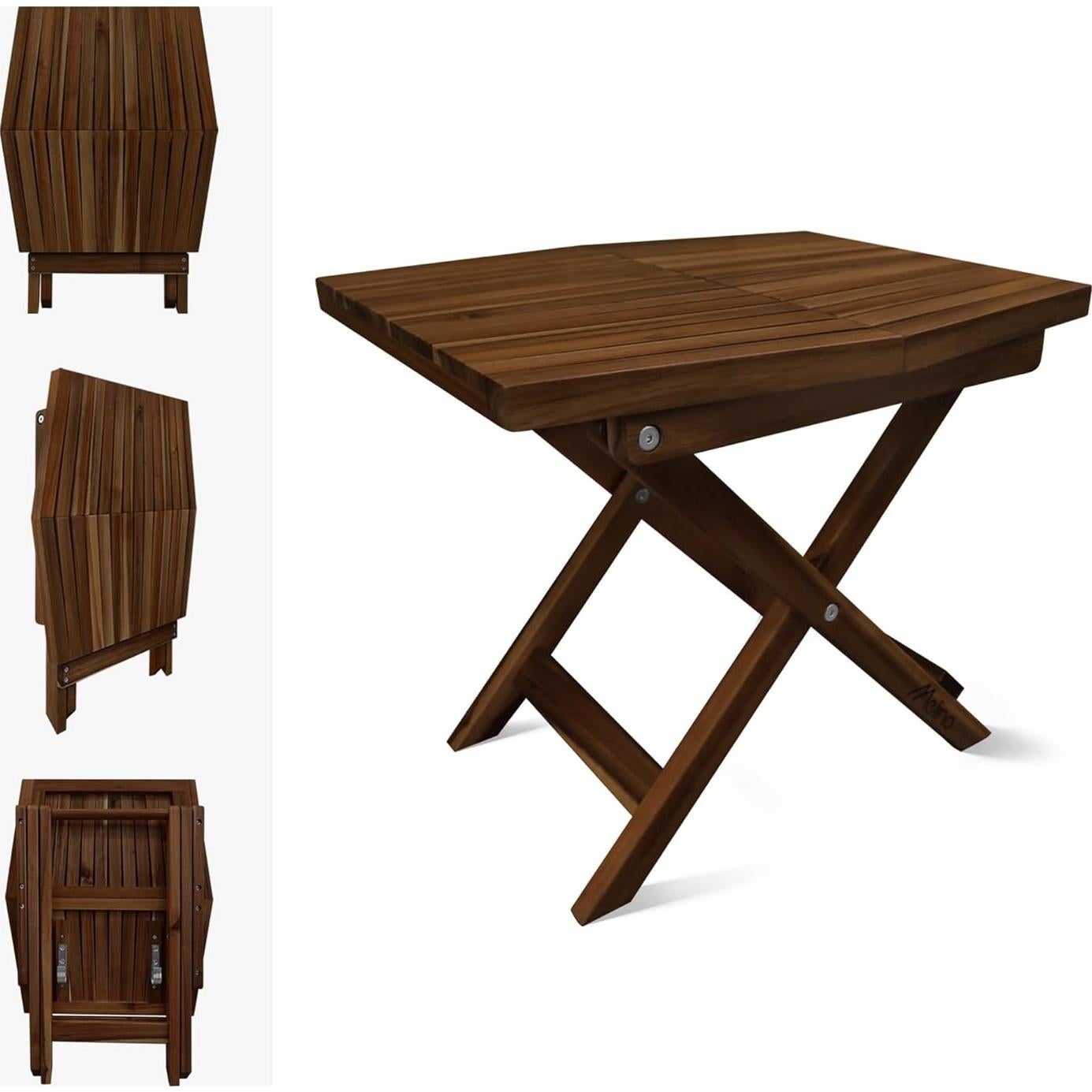 Mesa Plegable de Madera de Acacia Melino - 45x40 cm