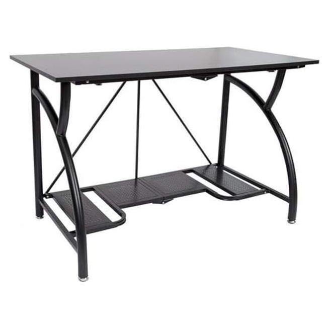 Escritorio Plegable Origami Grande Negro con Estante Inferior