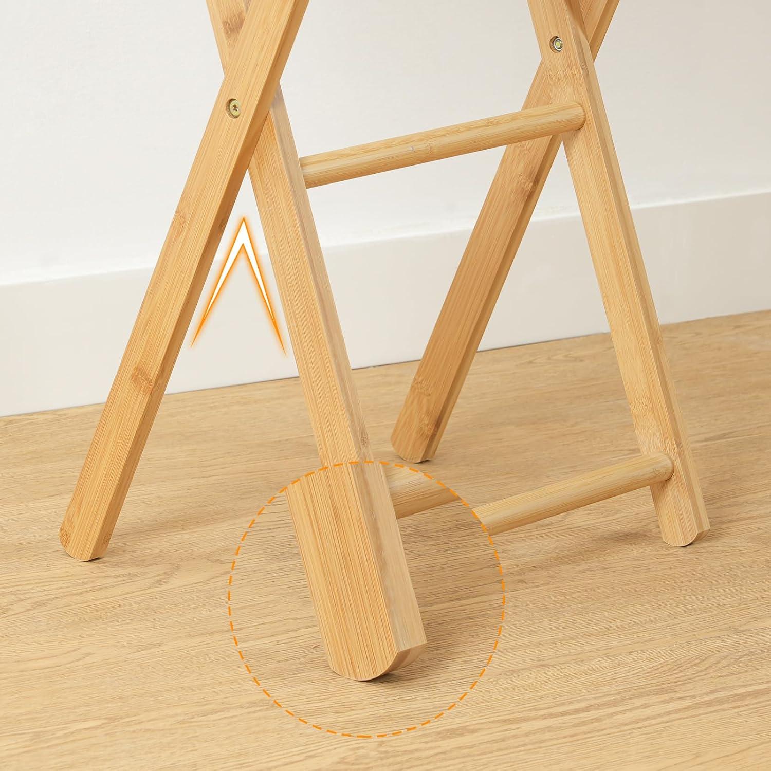 Mesa de Bandeja de TV Plegable HOOBRO 48x65 cm Bambú Blanco