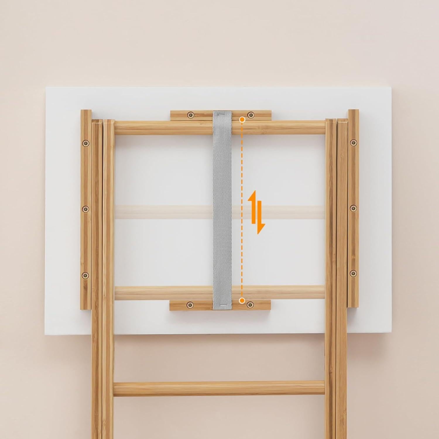 Mesa de Bandeja de TV Plegable HOOBRO 48x65 cm Bambú Blanco