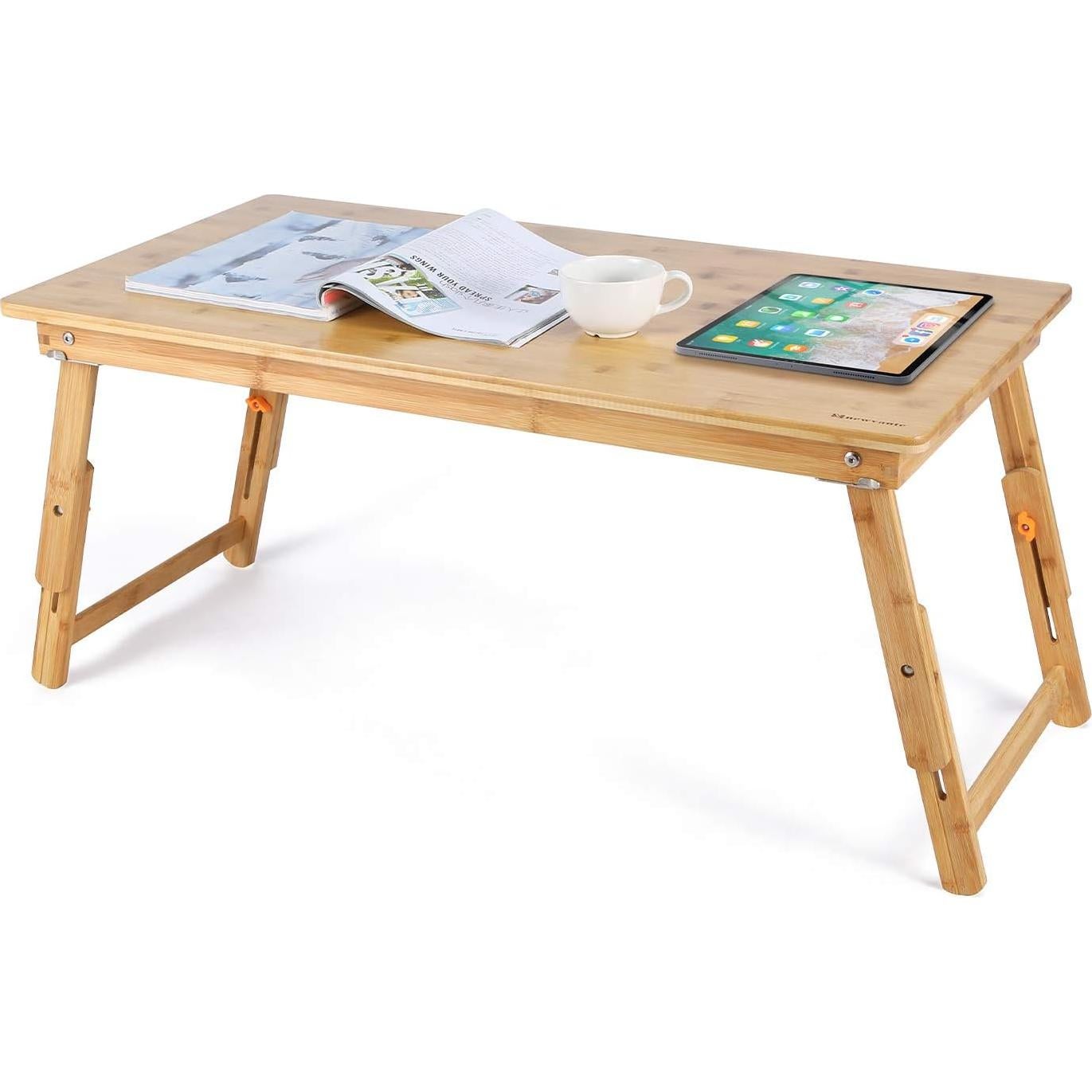 Mesa de Suelo Ajustable Nnewvante de Bambú 85.1x45cm Plegable