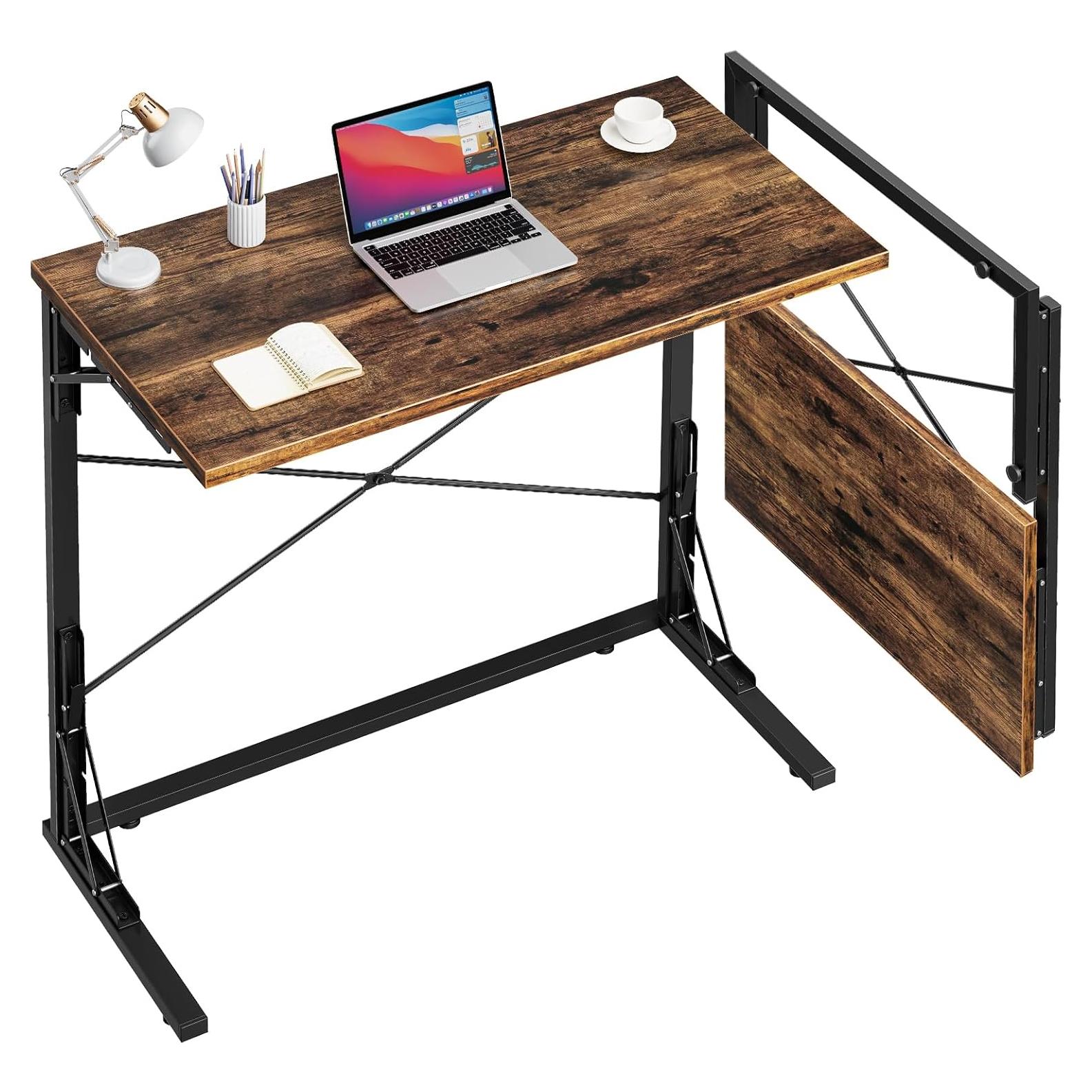 Escritorio Plegable Vantic Marrón Rústico 80x40x75 cm