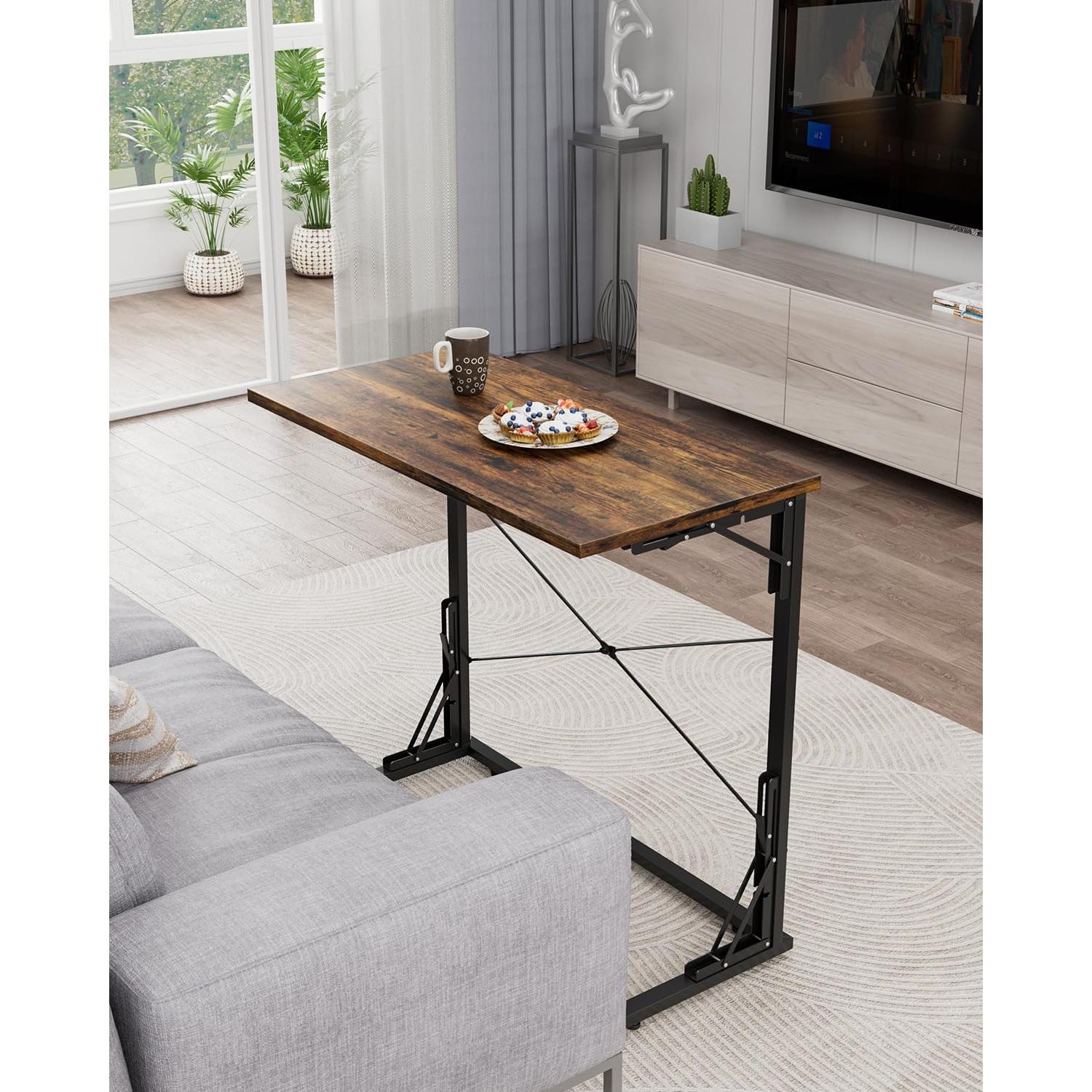 Escritorio Plegable Vantic Marrón Rústico 80x40x75 cm