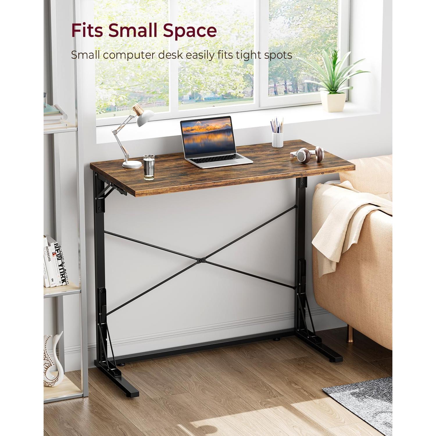 Escritorio Plegable Vantic Marrón Rústico 80x40x75 cm