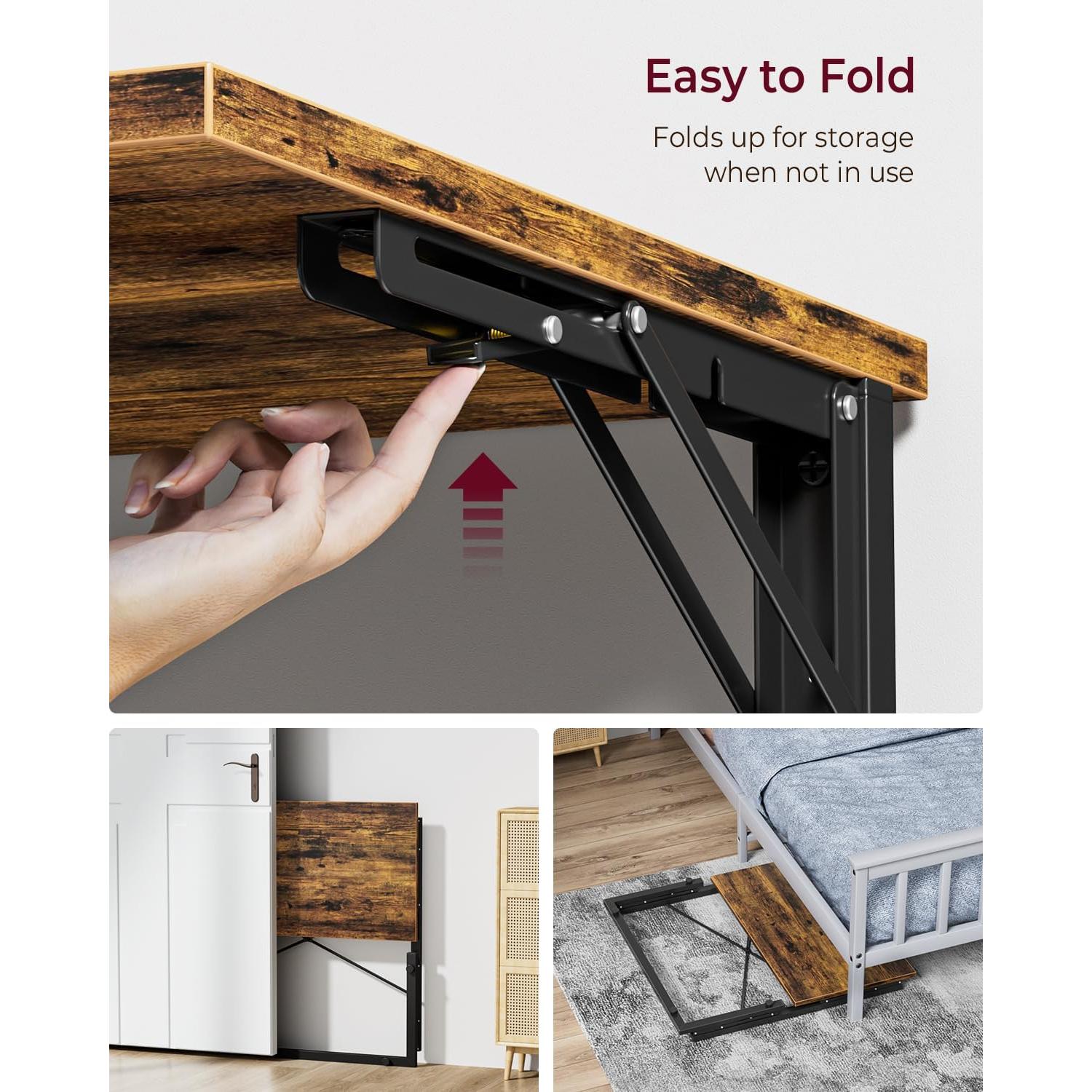 Escritorio Plegable Vantic Marrón Rústico 80x40x75 cm