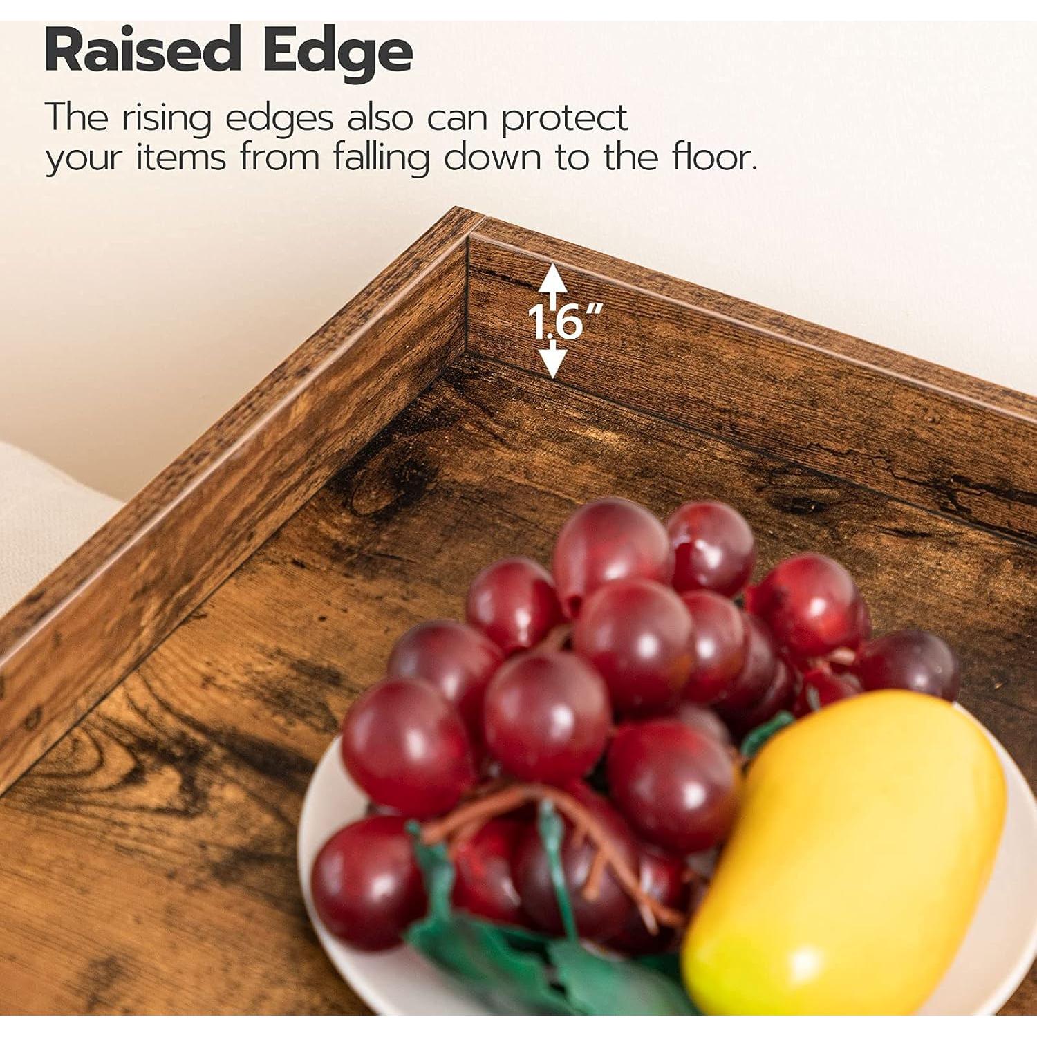 Mesa Plegable para TV HOOBRO con Bandeja Extraíble Marrón Rústico