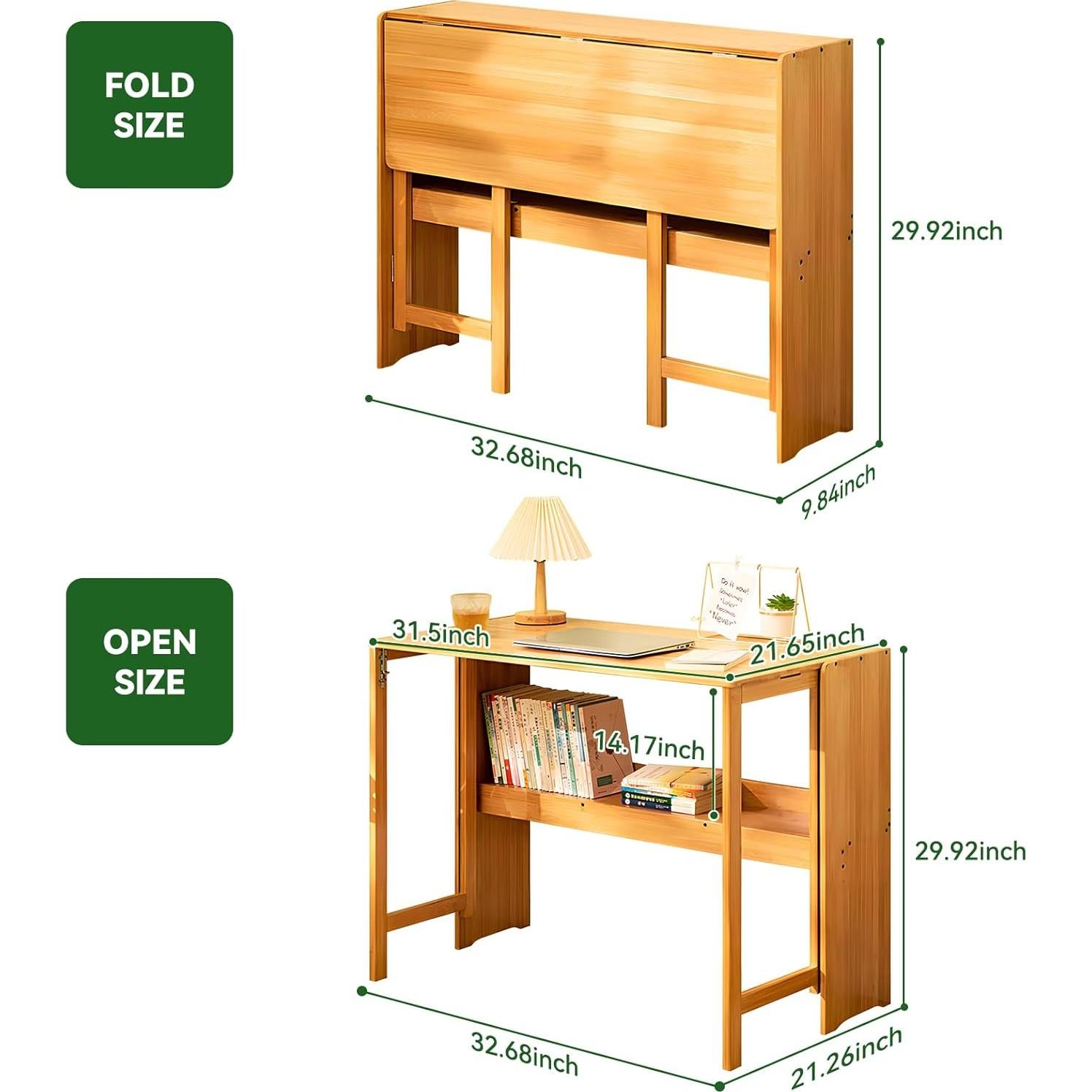 Escritorio Plegable Dezyfurni DJ-Desk-01 Bambú Natural 75.95 cm