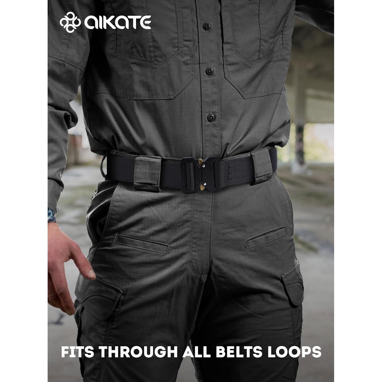 Cinturón Táctico AIKATE Nylon Resistente Negro S-XL