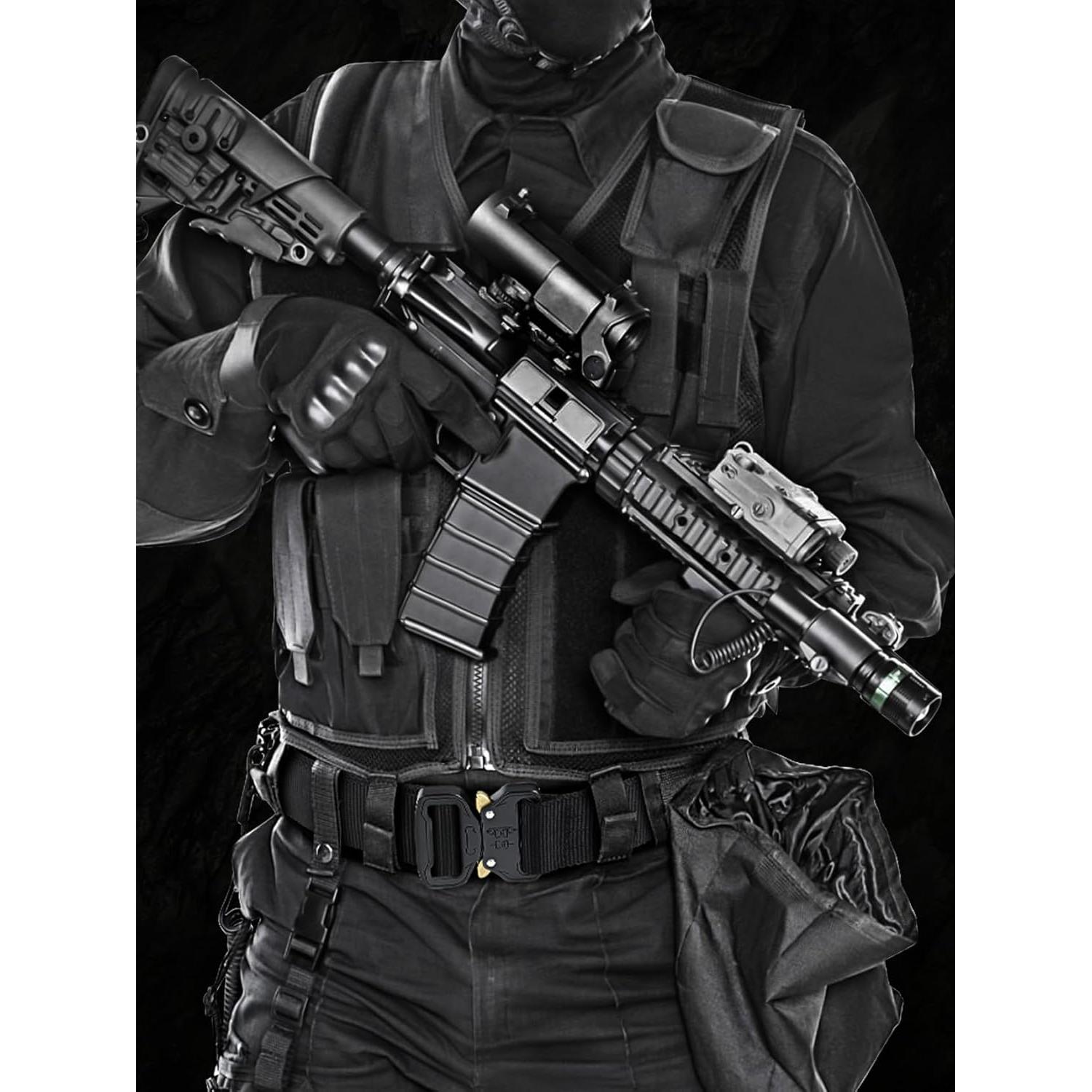 Cinturón Táctico AIKATE Nylon Resistente Negro S-XL