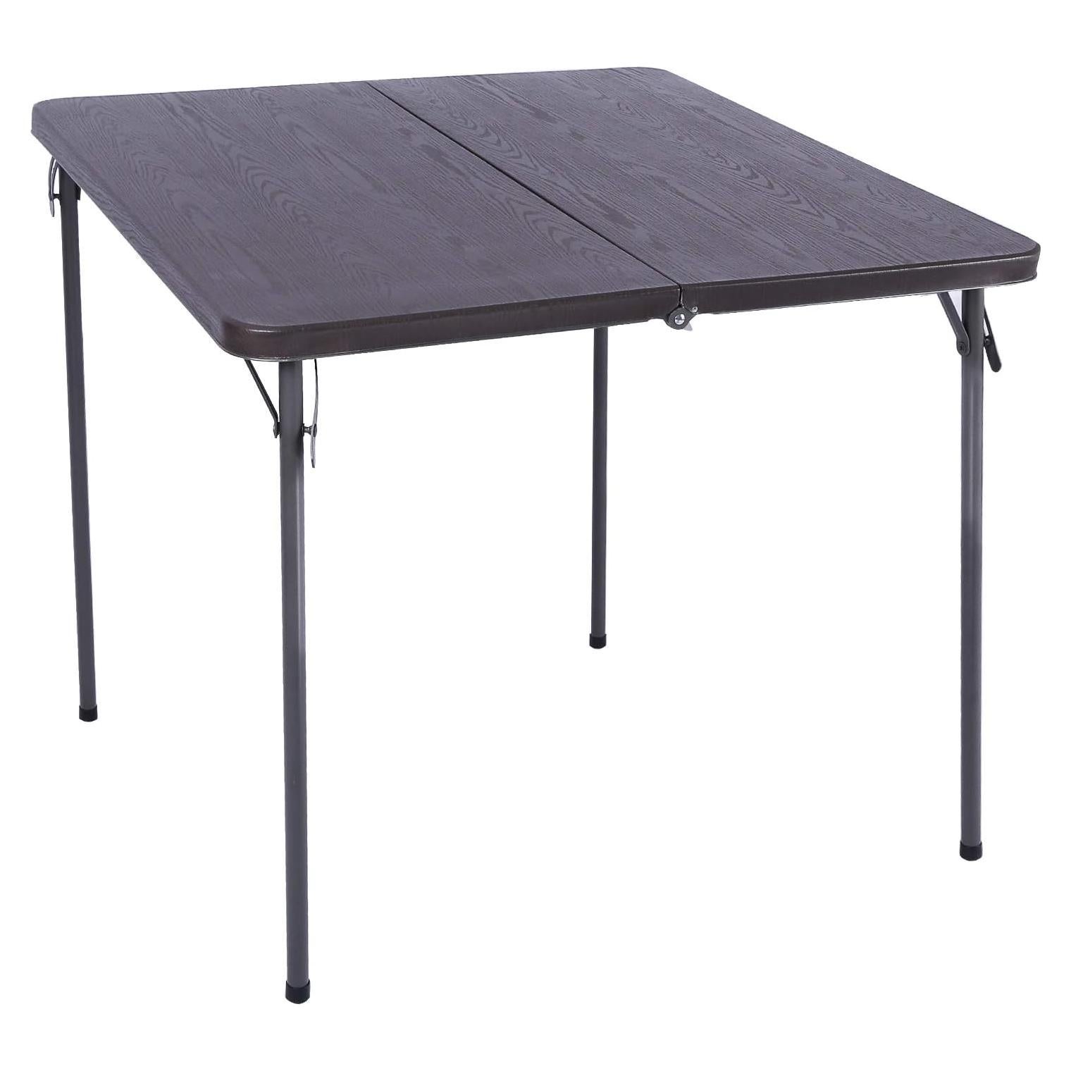 Mesa Plegable Cuadrada REDCAMP 86.36 cm Resina Marrón