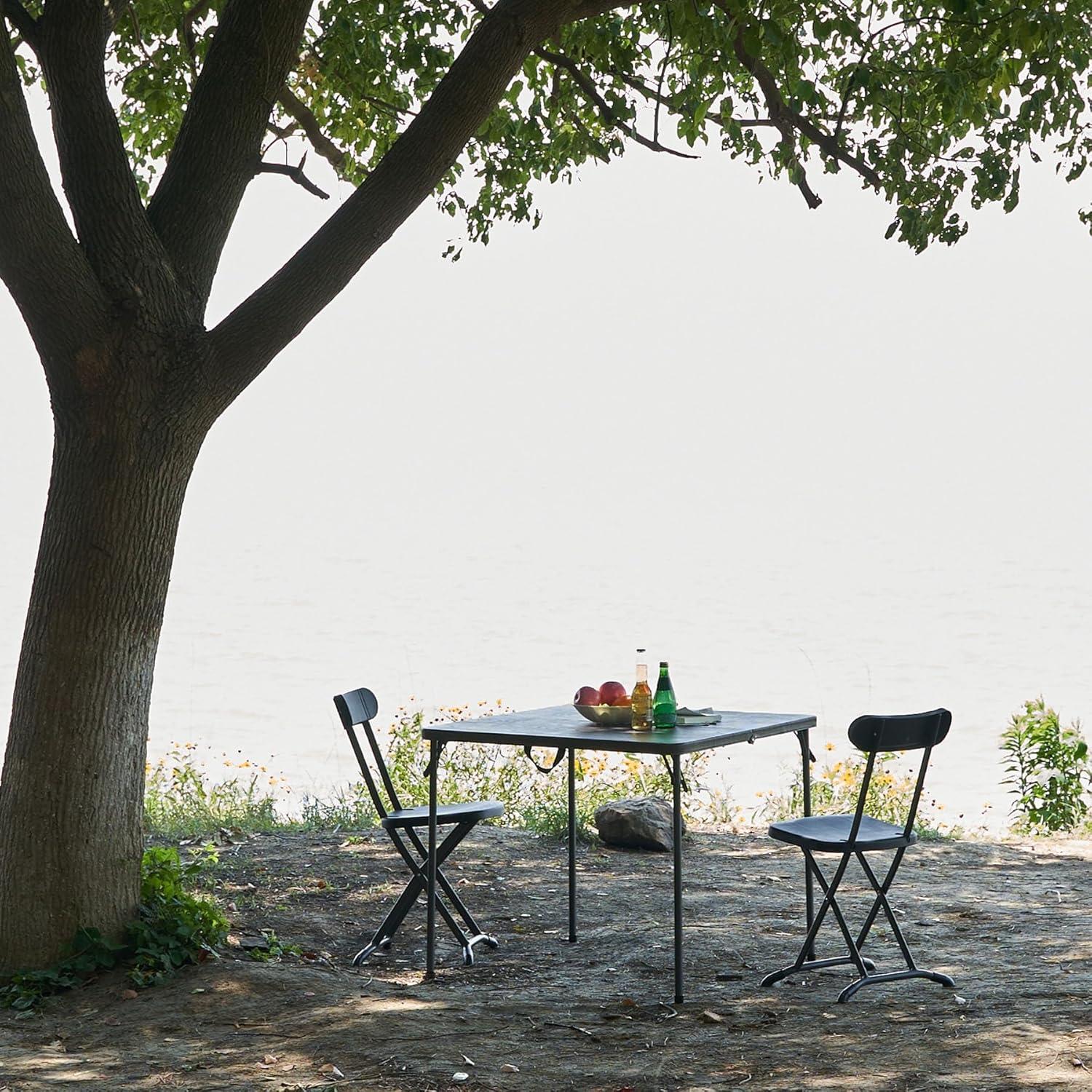 Mesa Plegable Cuadrada REDCAMP 86.36 cm Resina Marrón