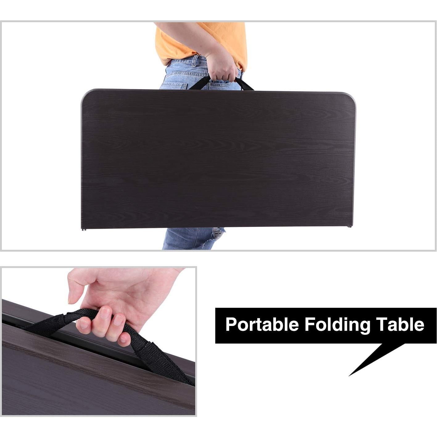 Mesa Plegable Cuadrada REDCAMP 86.36 cm Resina Marrón