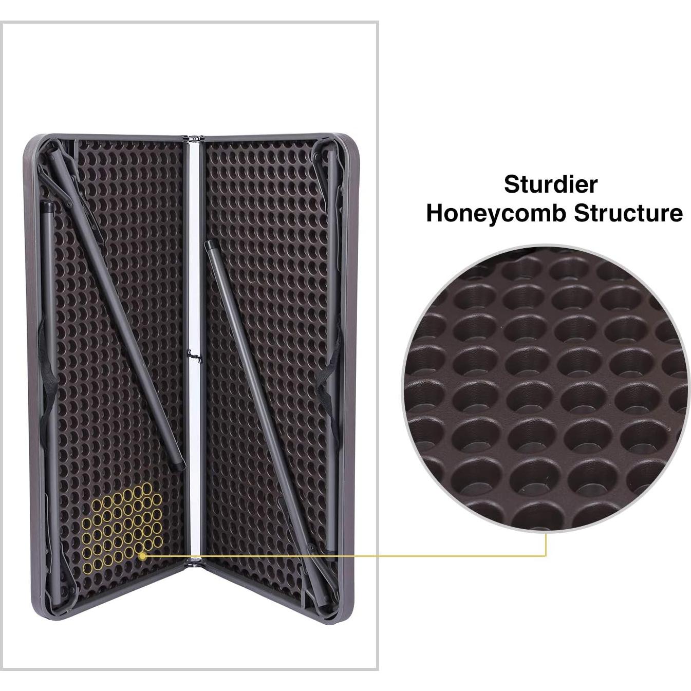 Mesa Plegable Cuadrada REDCAMP 86.36 cm Resina Marrón