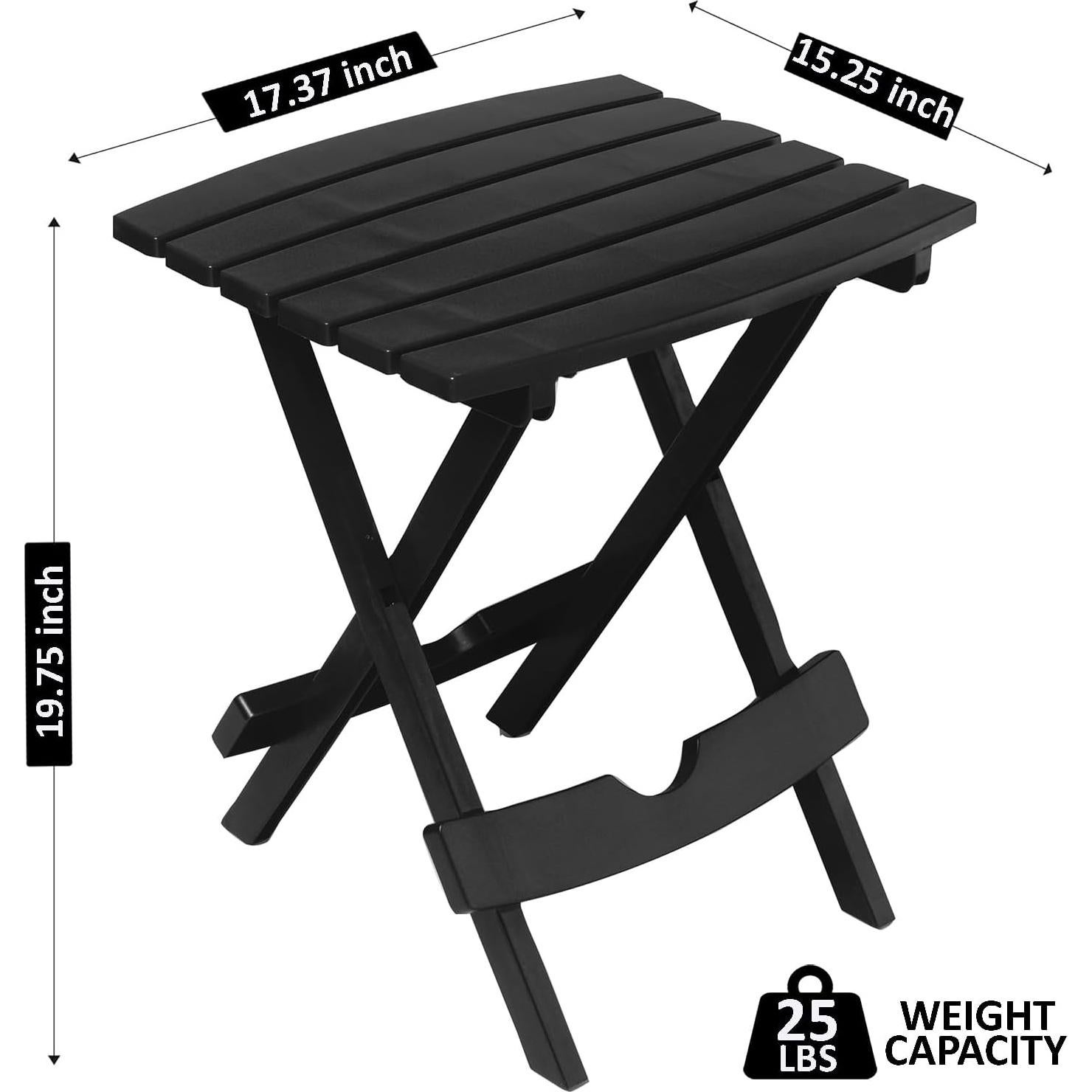 Mesa Lateral Plegable Quik-Fold® Adams - Negra 44x38 cm