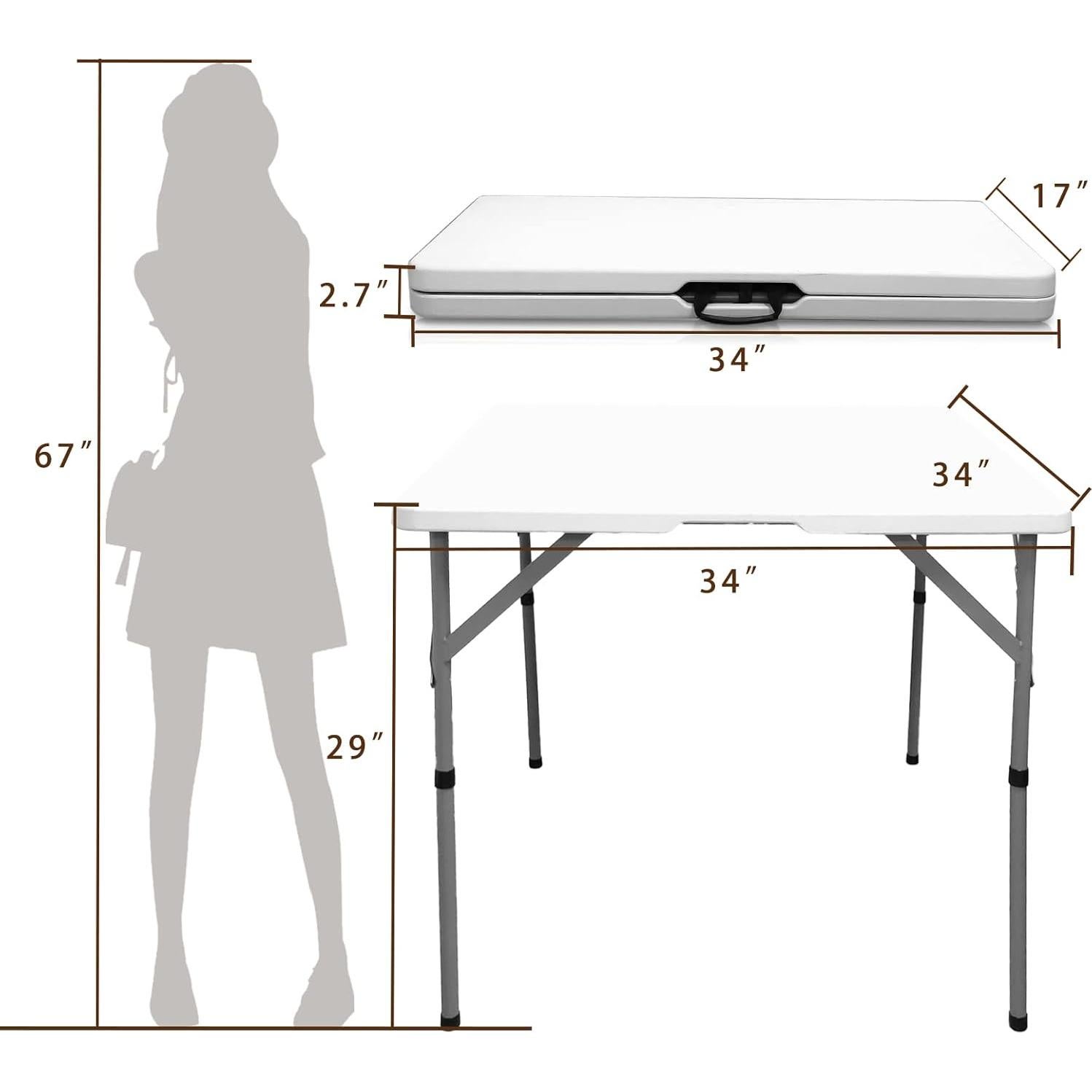 Mesa Plegable Cuadrada CAMP SOLUTIONS 86.36 cm Resistente