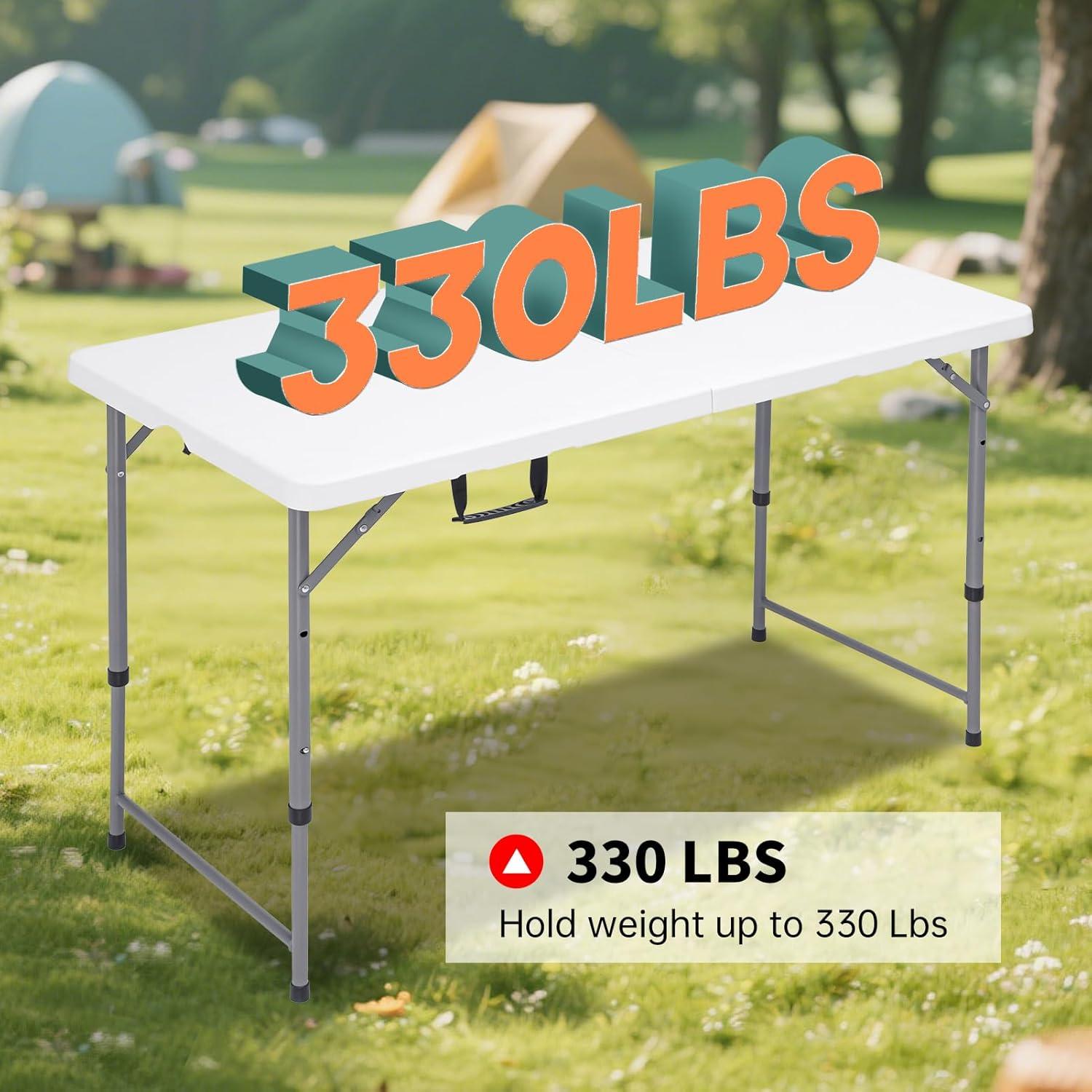 Mesa Plegable Rectangular CHRONELLE 121.92x60.96 cm Ajustable