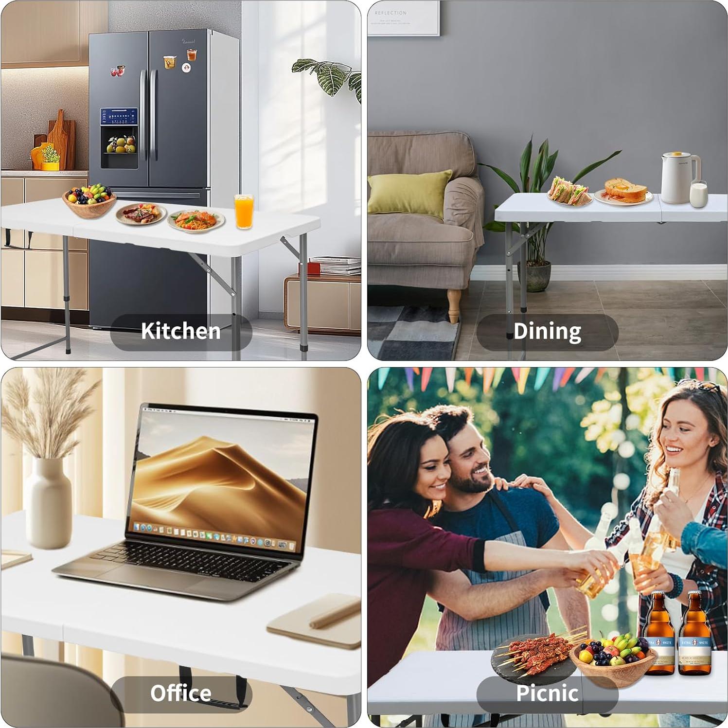 Mesa Plegable Rectangular CHRONELLE 121.92x60.96 cm Ajustable