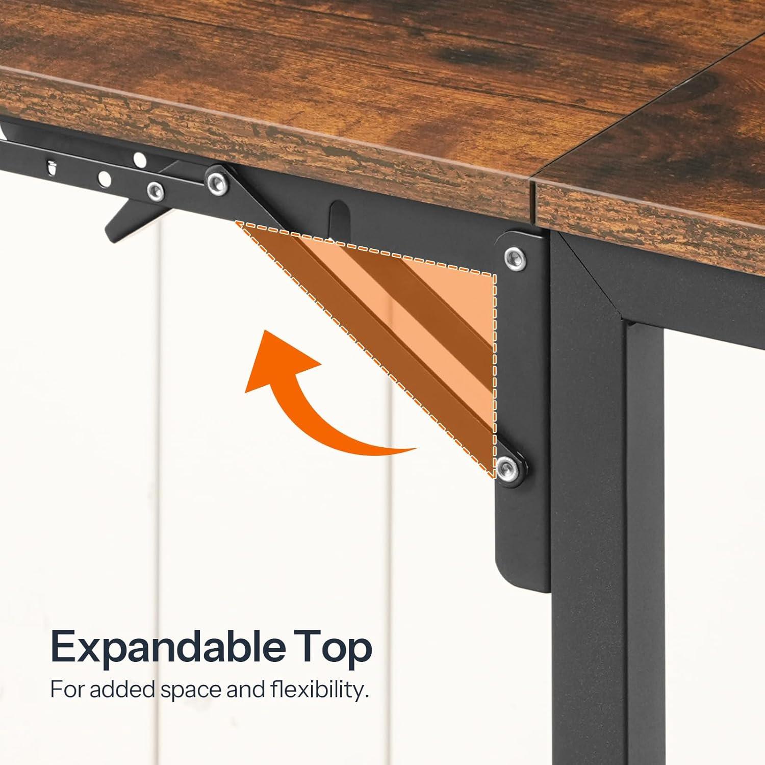 Mesa Lateral Plegable HOOBRO BF172BZ01, 84x38cm, Marrón Rústico