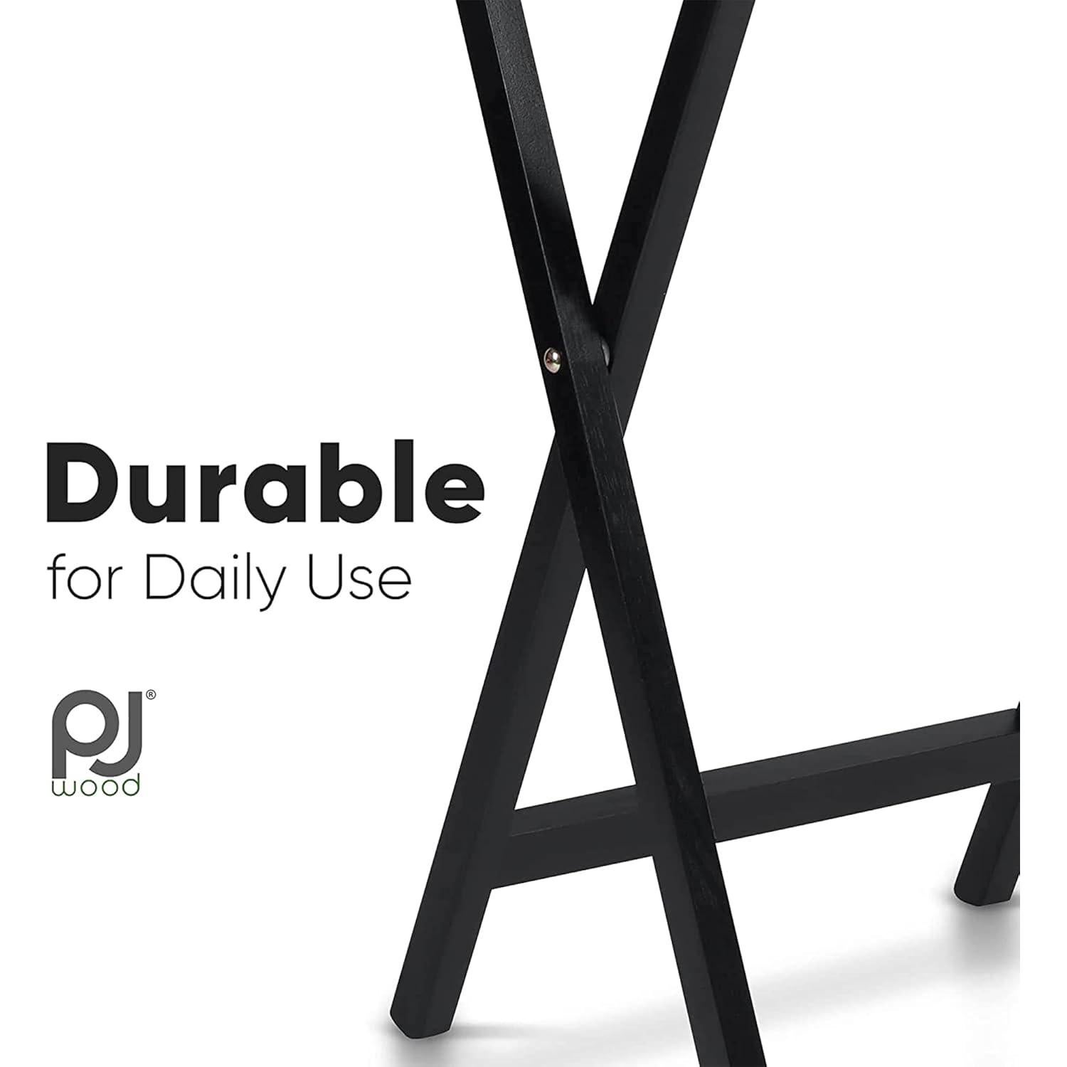 Conjunto de 2 Mesas Plegables PJ Wood, Color Negro, 48.4x37x66 cm