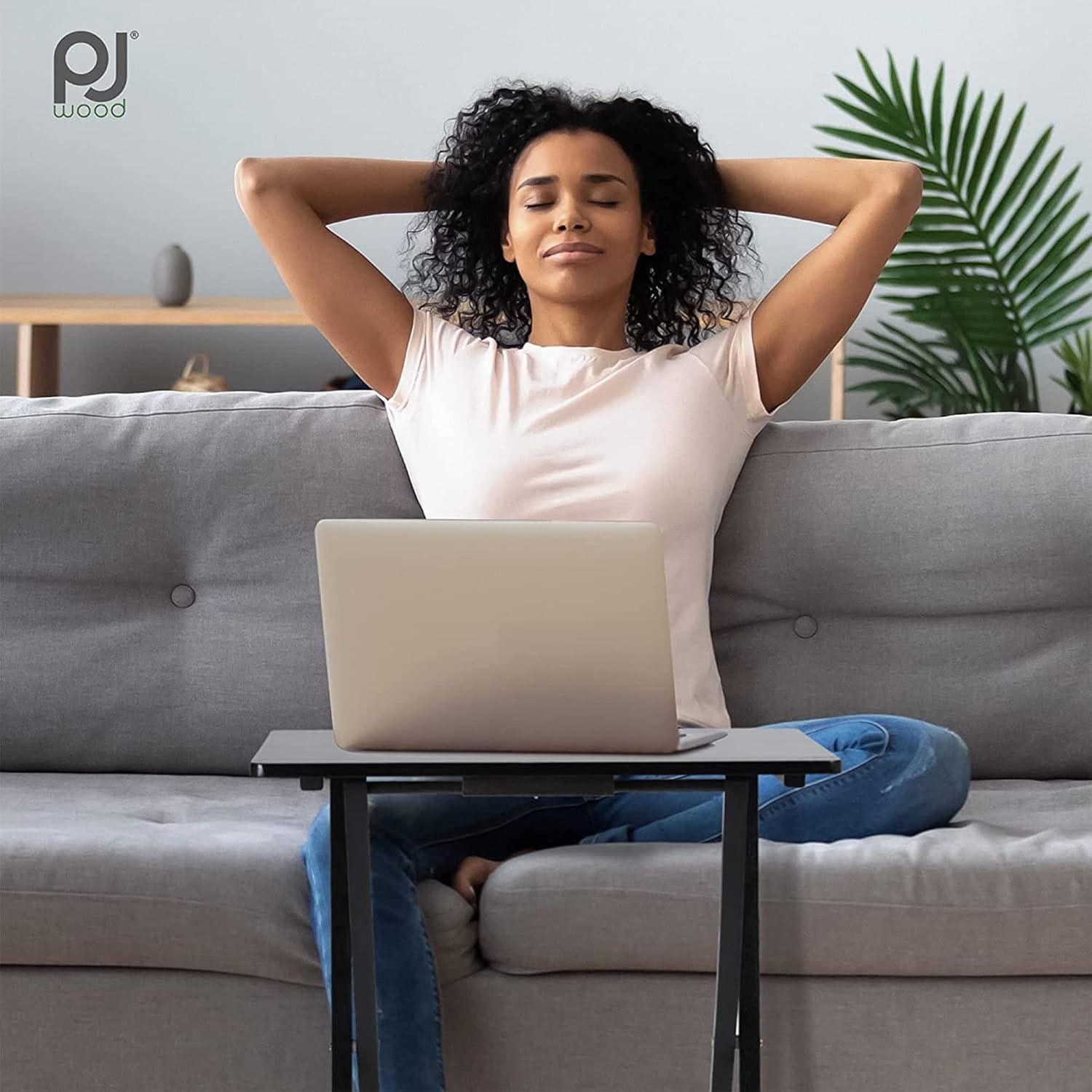 Conjunto de 2 Mesas Plegables PJ Wood, Color Negro, 48.4x37x66 cm