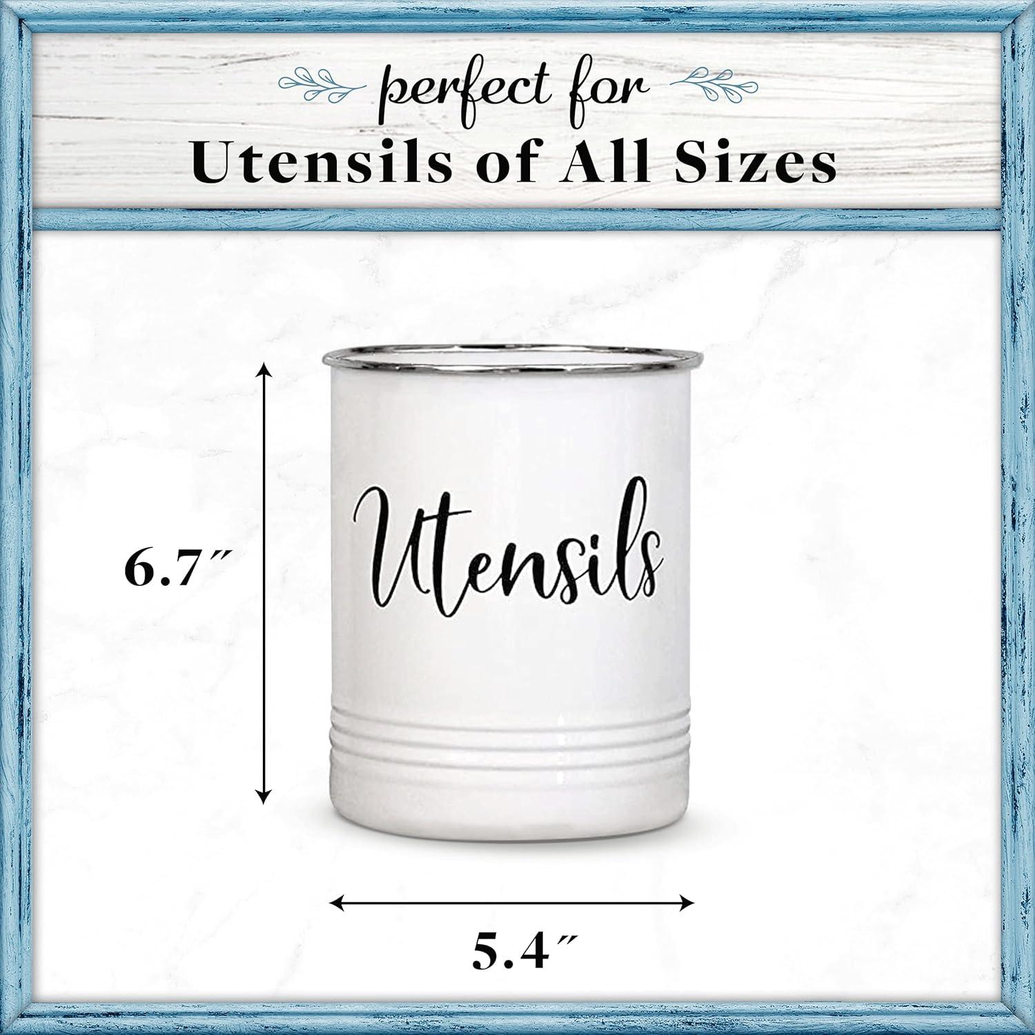 Soporte de Utensilios Vintage Home Acre Designs - Organizador 17x13.7cm - Blanco