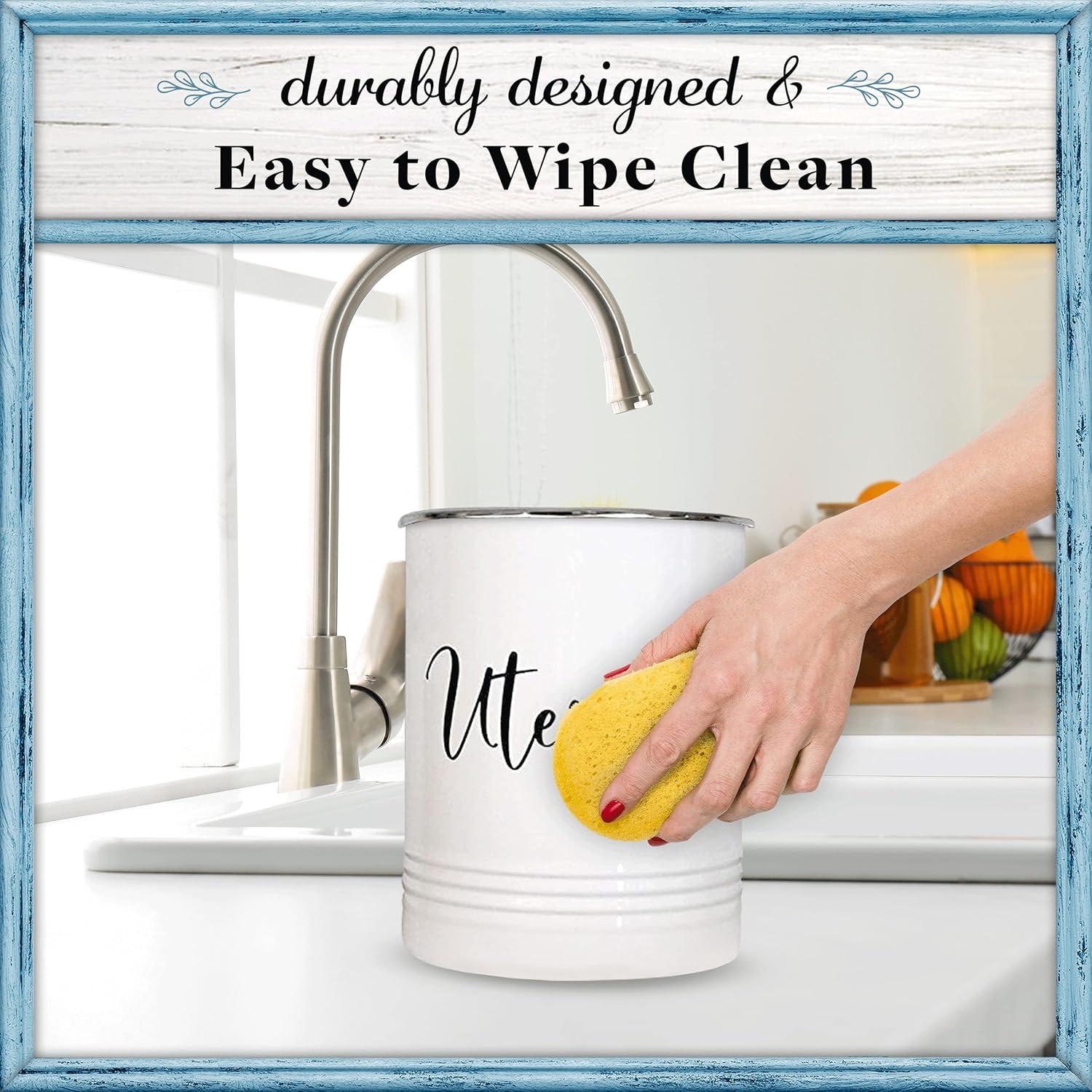 Soporte de Utensilios Vintage Home Acre Designs - Organizador 17x13.7cm - Blanco