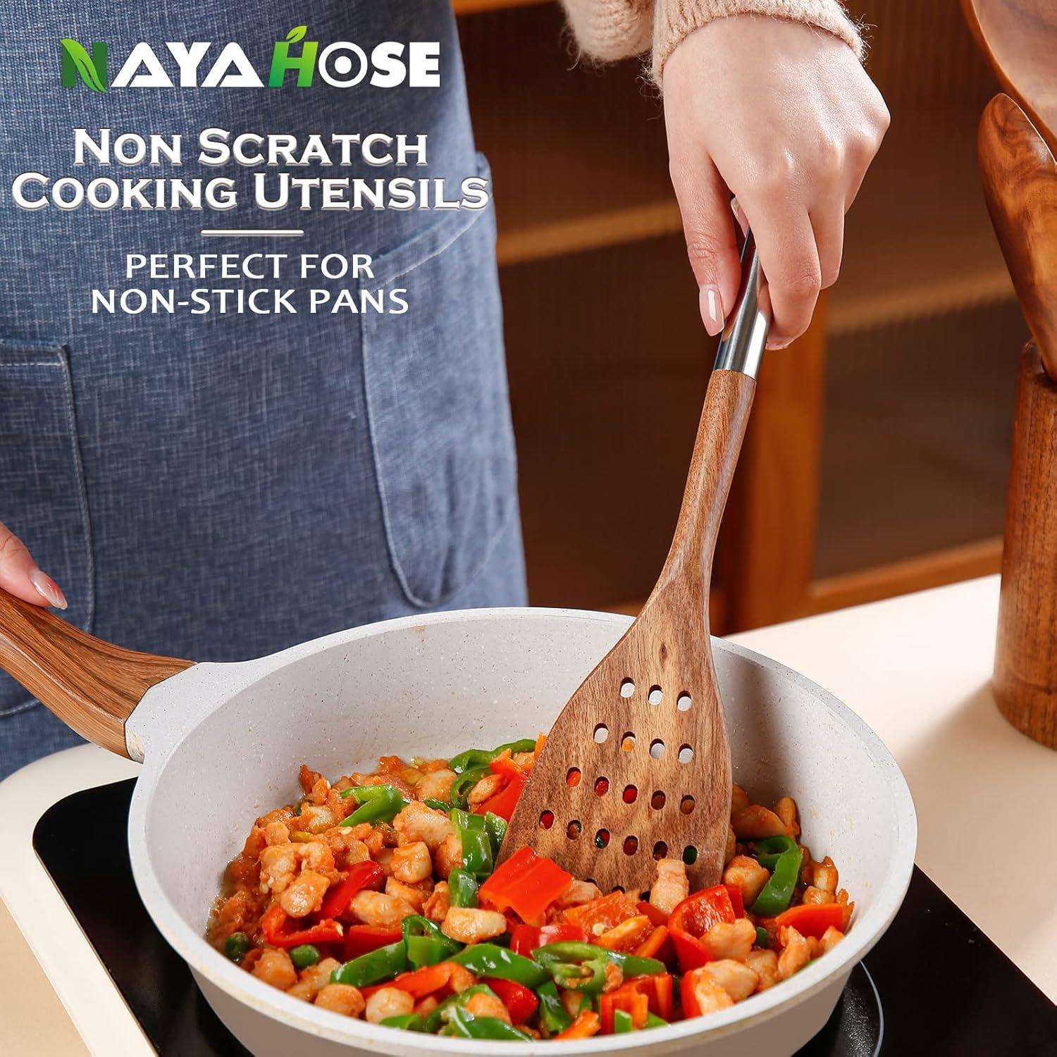 Juego de Utensilios de Cocina de Madera NAYAHOSE 10 Piezas