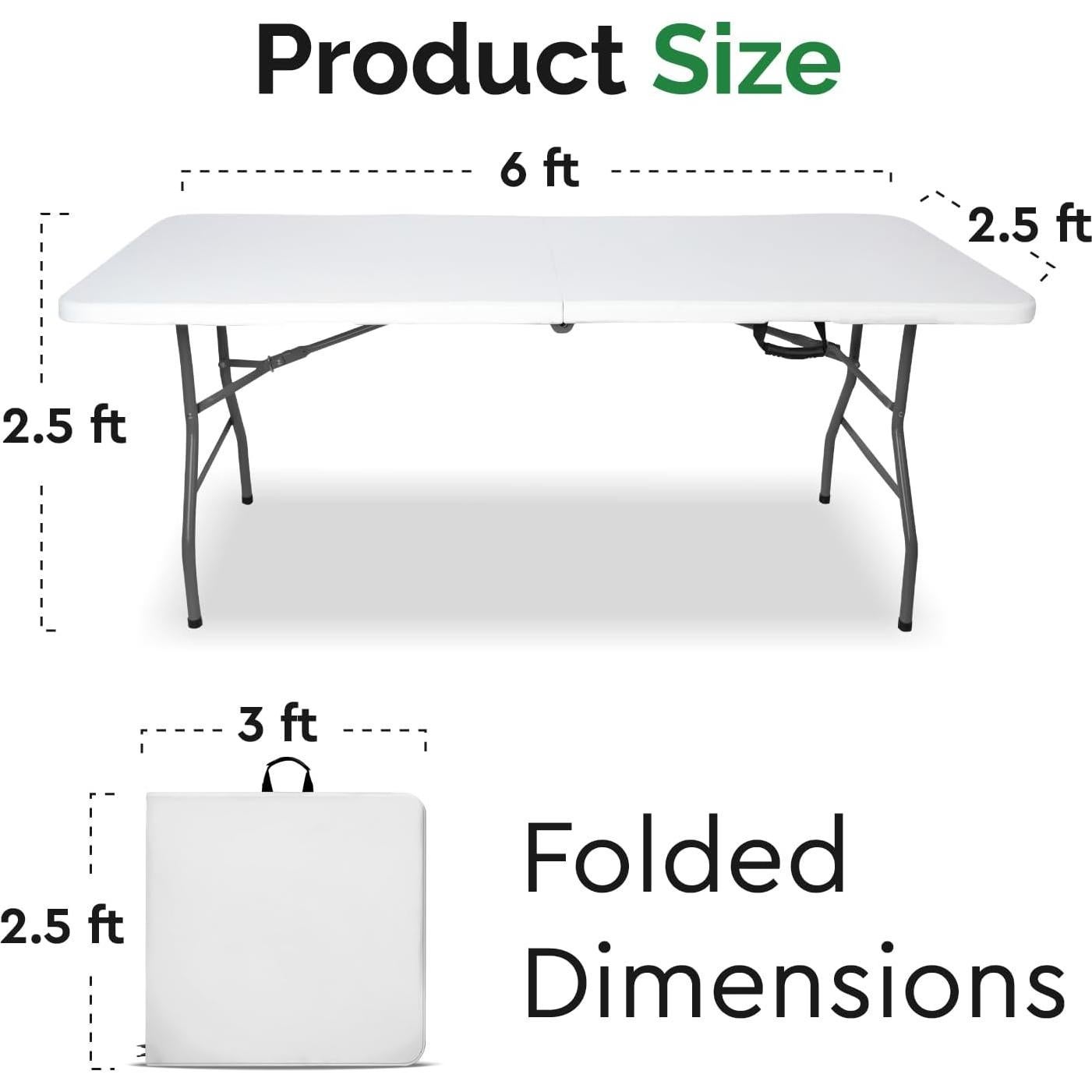 Mesa Plegable Blanca EconoHome 182x76 cm Alta Resistencia